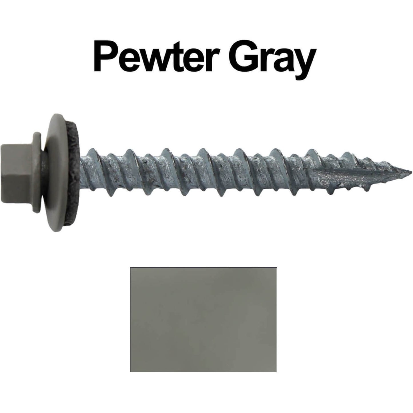 #10 x 1-1/2" Metal ROOFING SCREWS - Hex Washer Head - Self starting/self tapping - EPDM washer. Colored head.