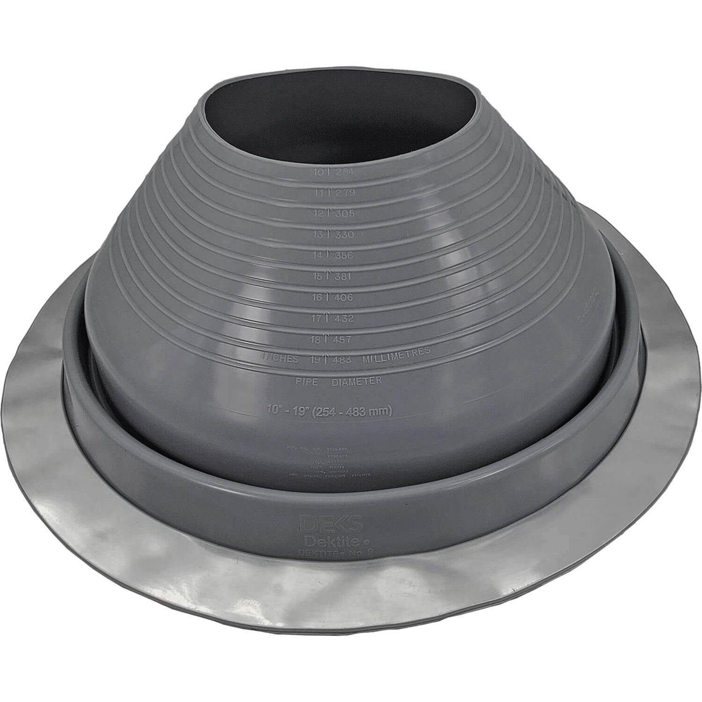 Dektite GRAY Round HIGH TEMPERATURE Silicone Flexible Pipe Flashing Dektite: Metal Roof Jack Pipe Boot - Metal Roofing Pipe Flashing