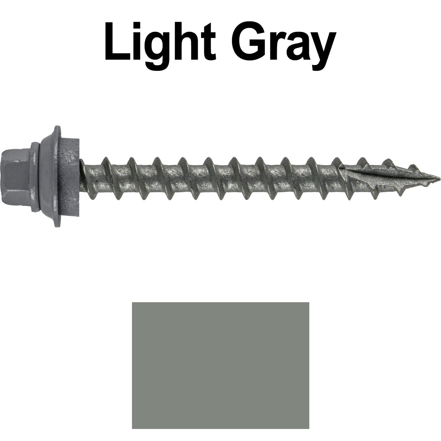 12 X 2" Metal Roofing Screws For OSB and Plywood - Galvanized Metal to Wood Type 17 Tip - 1/4" Hex Head - Assembled EPDM Washer
