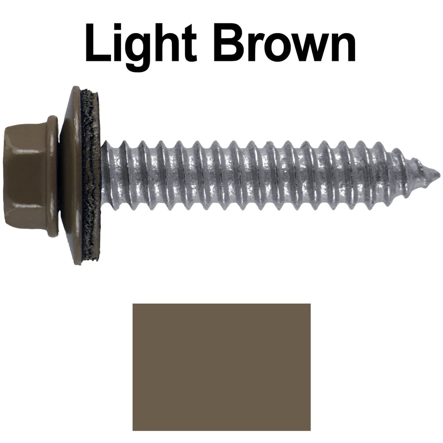 17 x 1-1/2 Metal Roofing Screws - Metal Panel to Metal Purlins and Recovery Screws - Hex Washer Head - EPDM washer.