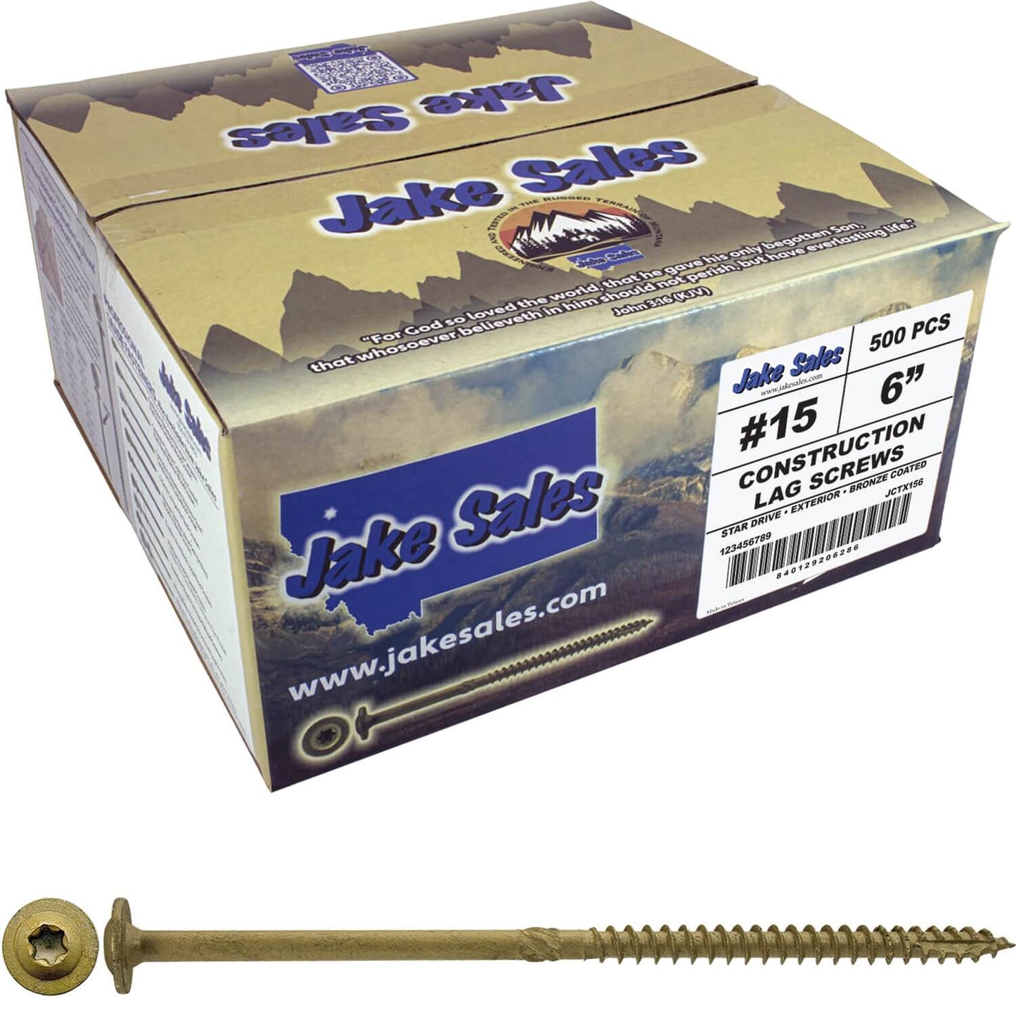 #15 Construction Lag Screw Exterior Coated Torx/Star Drive Heavy Duty Structural Lag Screw - Modified Truss Washer Head