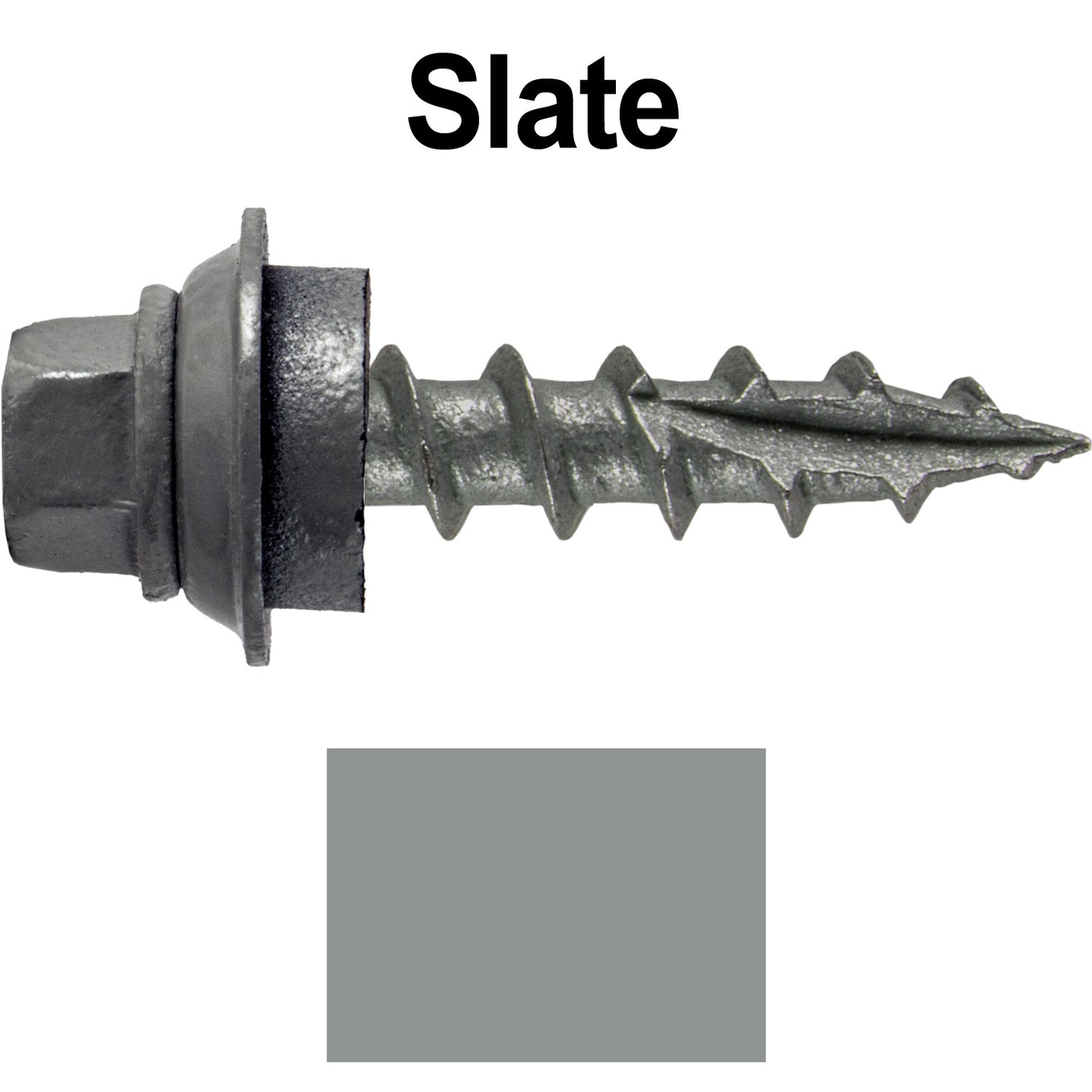 12 X 1" Metal Roofing Screws For OSB and Plywood - Galvanized Metal to Wood Type 17 Tip - 1/4" Hex Head - Assembled EPDM Washer