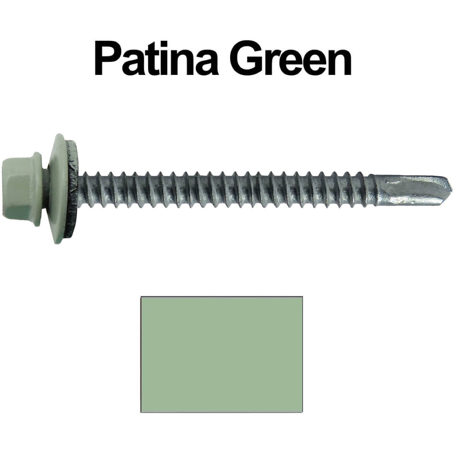 #12 X 3" Metal to Metal Type #3 Roofing Screws - Hex Washer Head - Self starting/self tapping - 5/8" EPDM washer. Colored head.