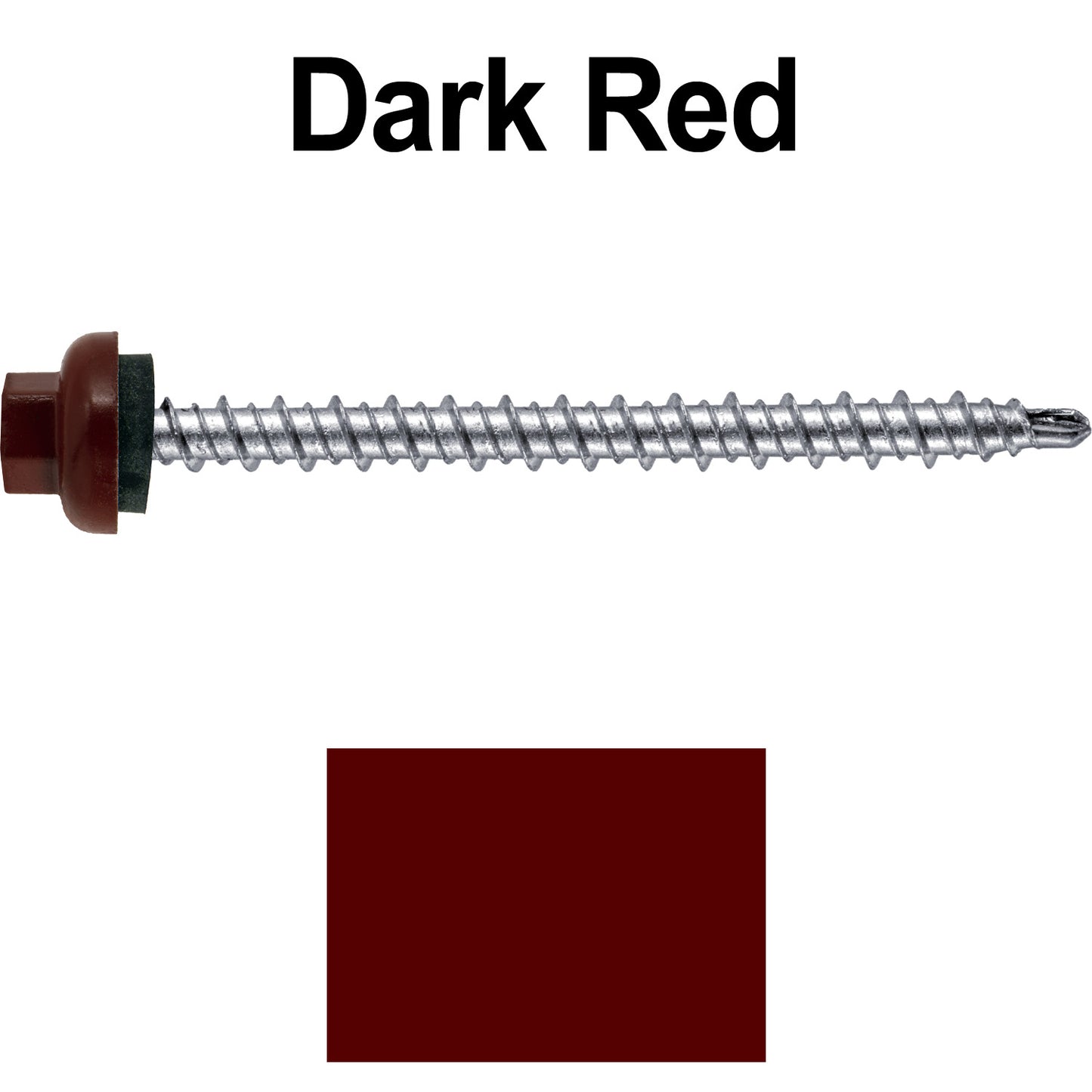 10 X 2-1/2" Zinc Aluminum Cap MINI-DRILLER Roofing Screws HI-LO THREAD Zinc Plated Carbon Steel Shank - EPDM Washer - Colored head