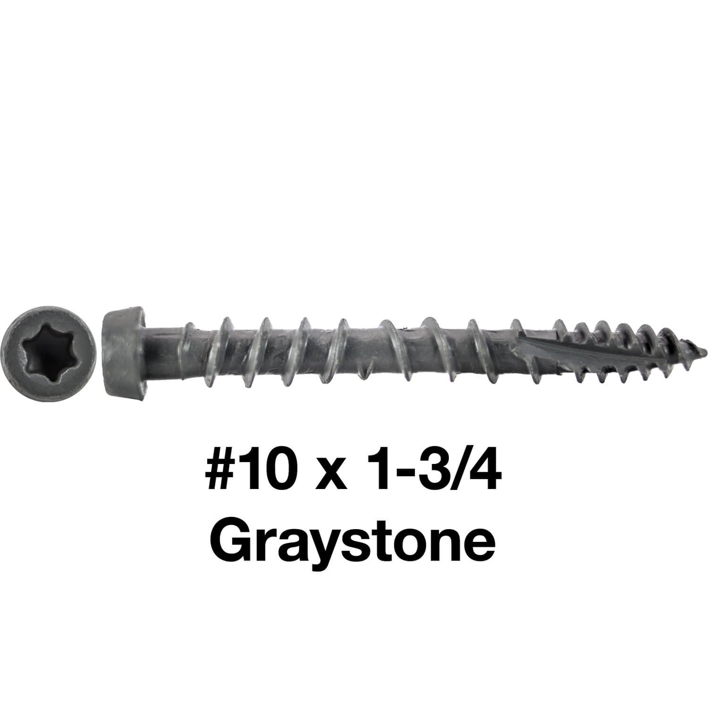 #10 x 1-3/4" Colored Composite Decking Wood Screws with Torx/Star Drive Head (T20 Bit), Exterior Coated, Compatible with Pressure Treated and ACQ Lumber