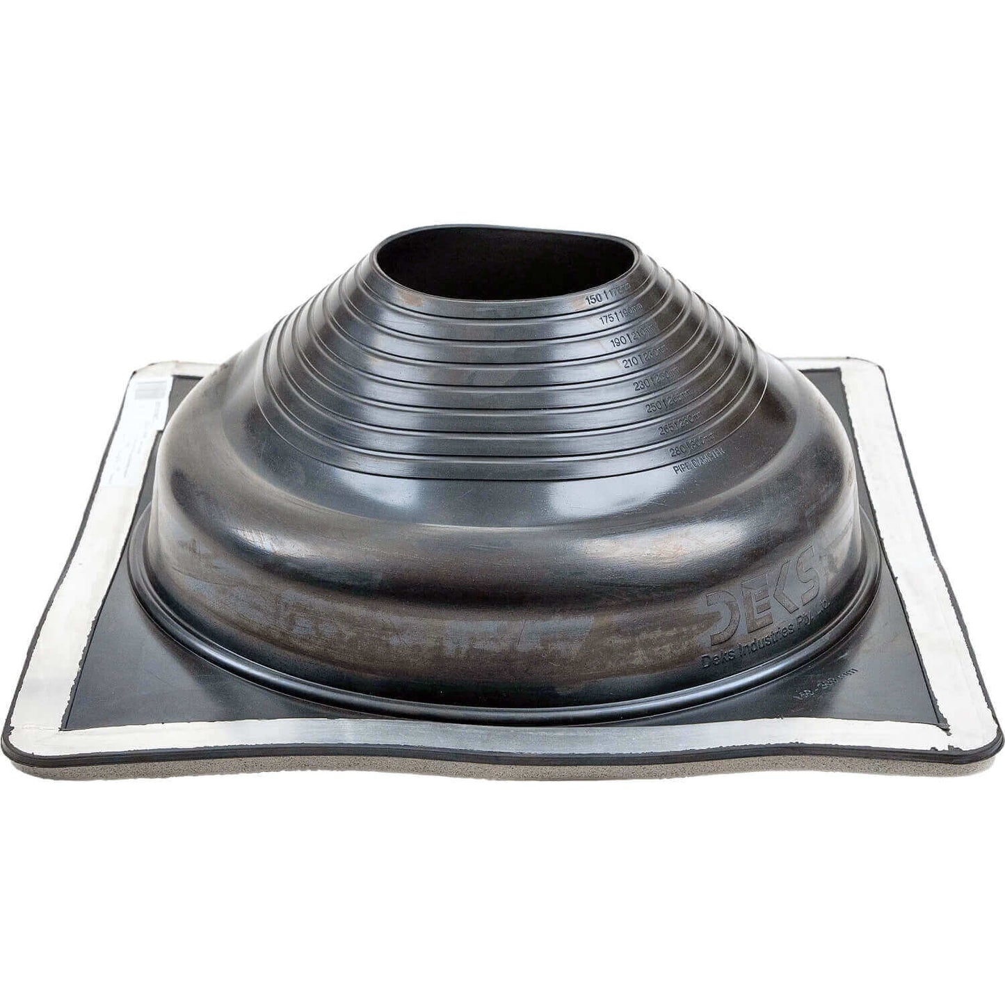 EZI-SEAL EPDM Square Base - Sponge Gasket - Metal Roof Pipe Flashing - No Silicone Needed (BLACK)