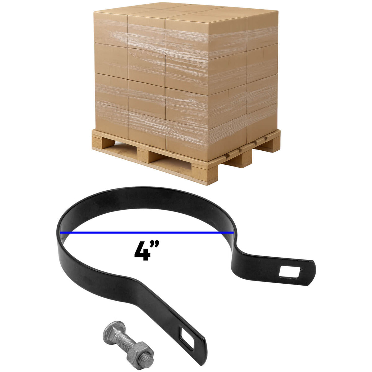 Tension Bands for Chain Link Fence - BLACK Powder Coated Chain Link Tension Band