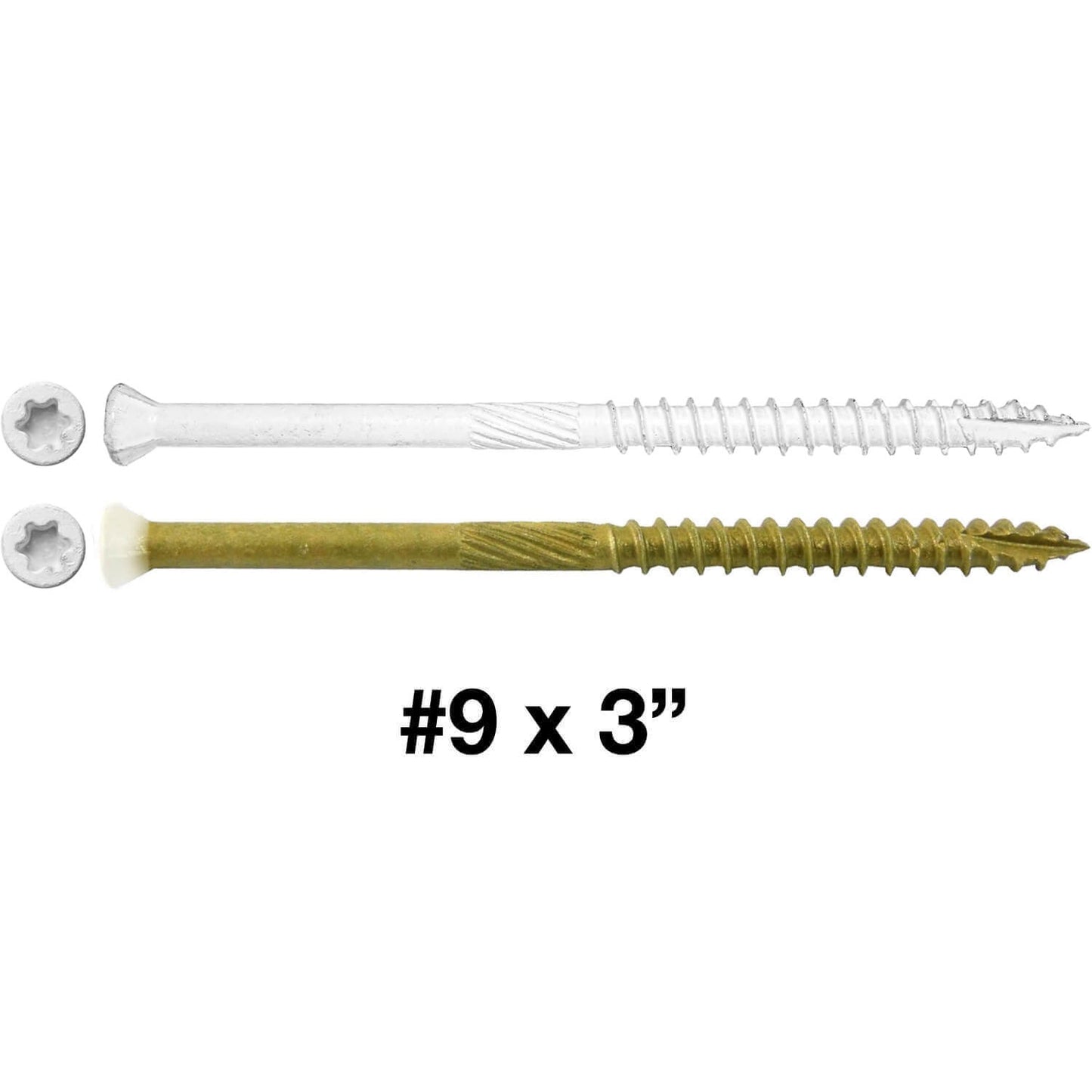 #9 Bronze Star WHITE TRIM HEAD Wood Screw Torx/Star Drive Head- Multipurpose Exterior Coated Torx/Star Drive Wood Screws