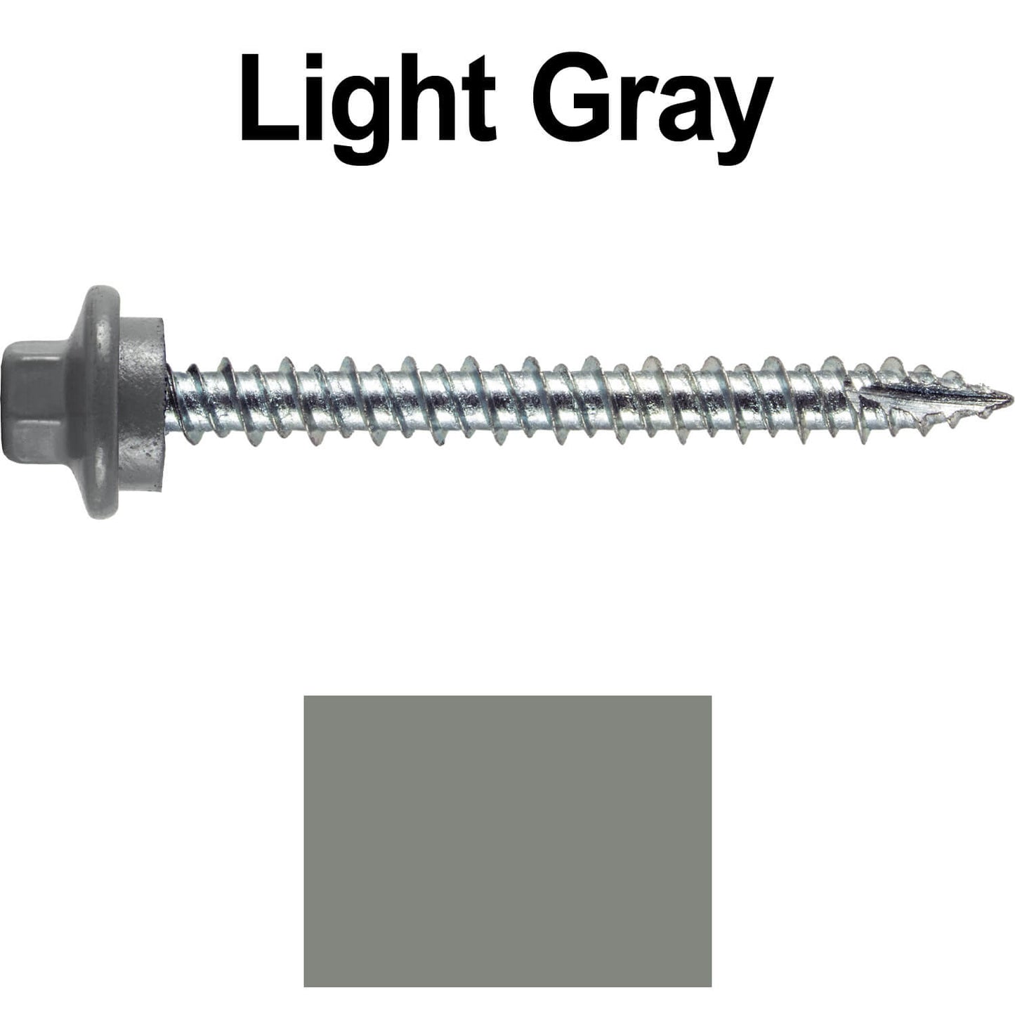 10 x 2” - STAINLESS HEX / ZINC Sheet Metal Roof Screw. Self starting metal to wood siding screws. EPDM washer. Colored head.