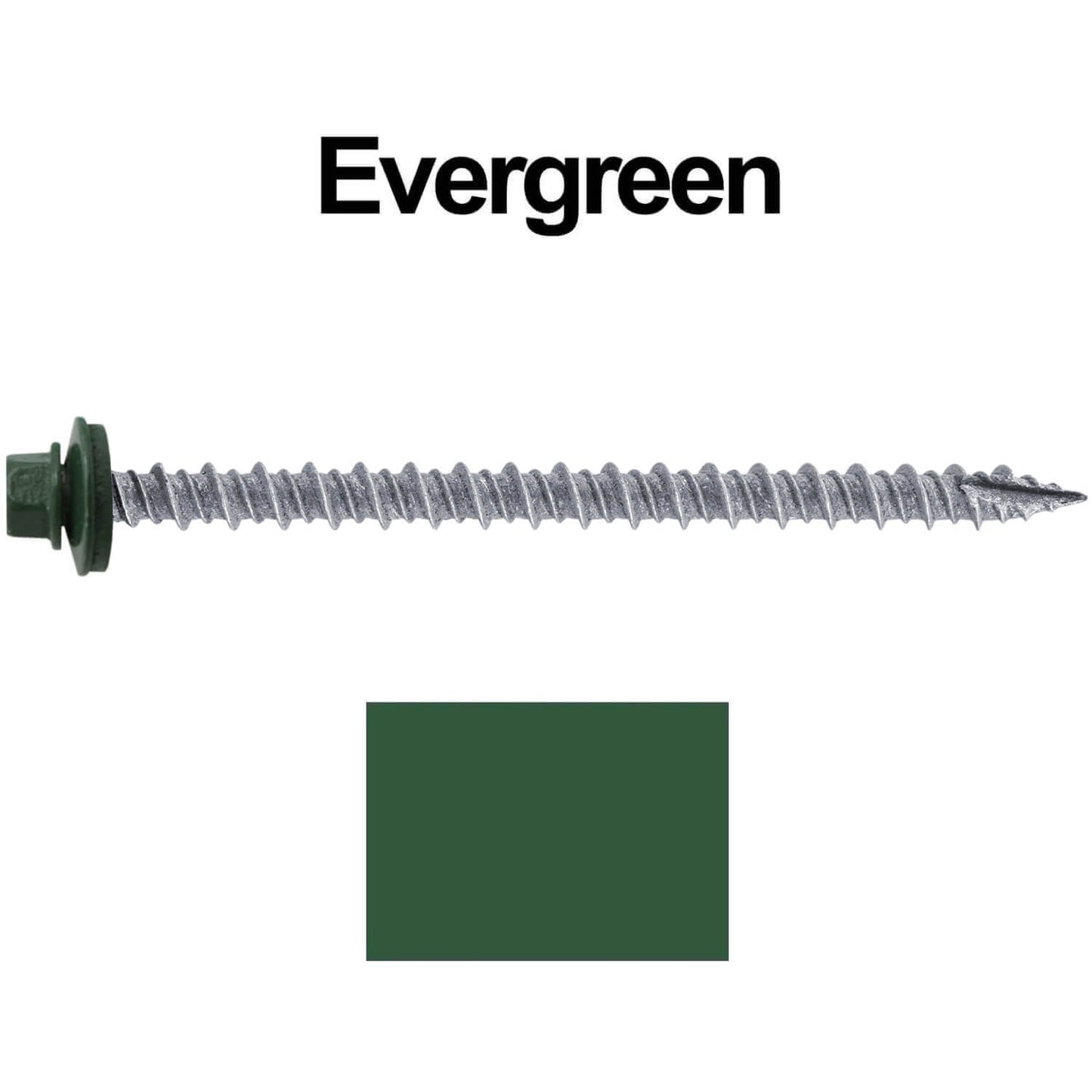 #10 x 3" Metal ROOFING SCREWS - Hex Washer Head - Self starting/self tapping - EPDM washer. Colored head.
