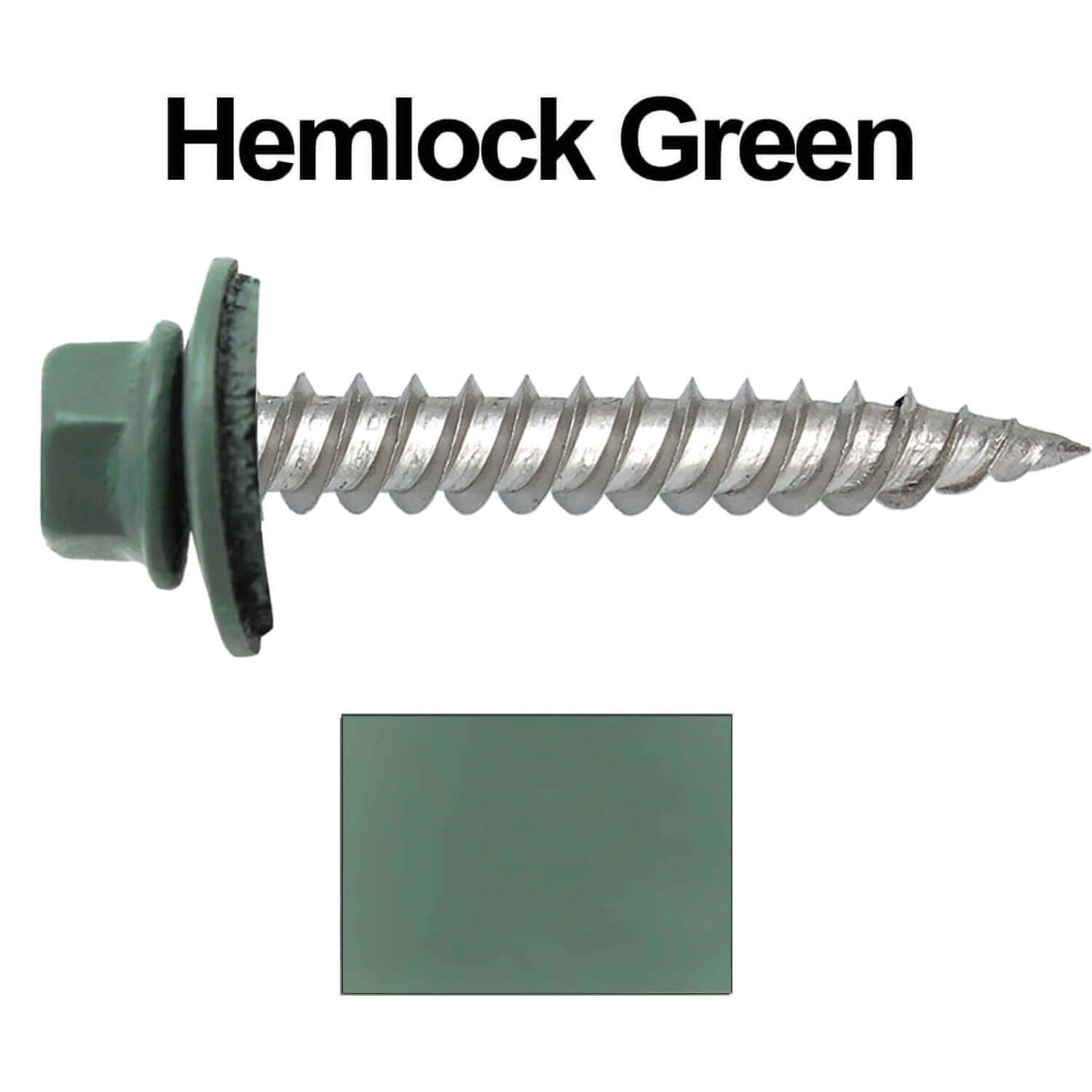 12 x 1-1/2" Stainless Steel Metal Roofing Screw - Hex Washer Head - Self starting/self tapping - EPDM washer. Colored head.