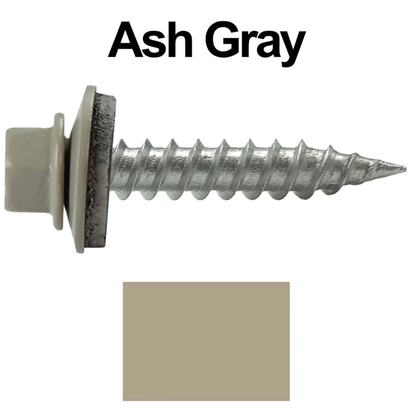 #9 x 1" Stainless Steel Metal Roofing Screws - Hex Washer Head - Self-Piercing (SP) tip metal to wood siding screws. EPDM washer. Colored head.
