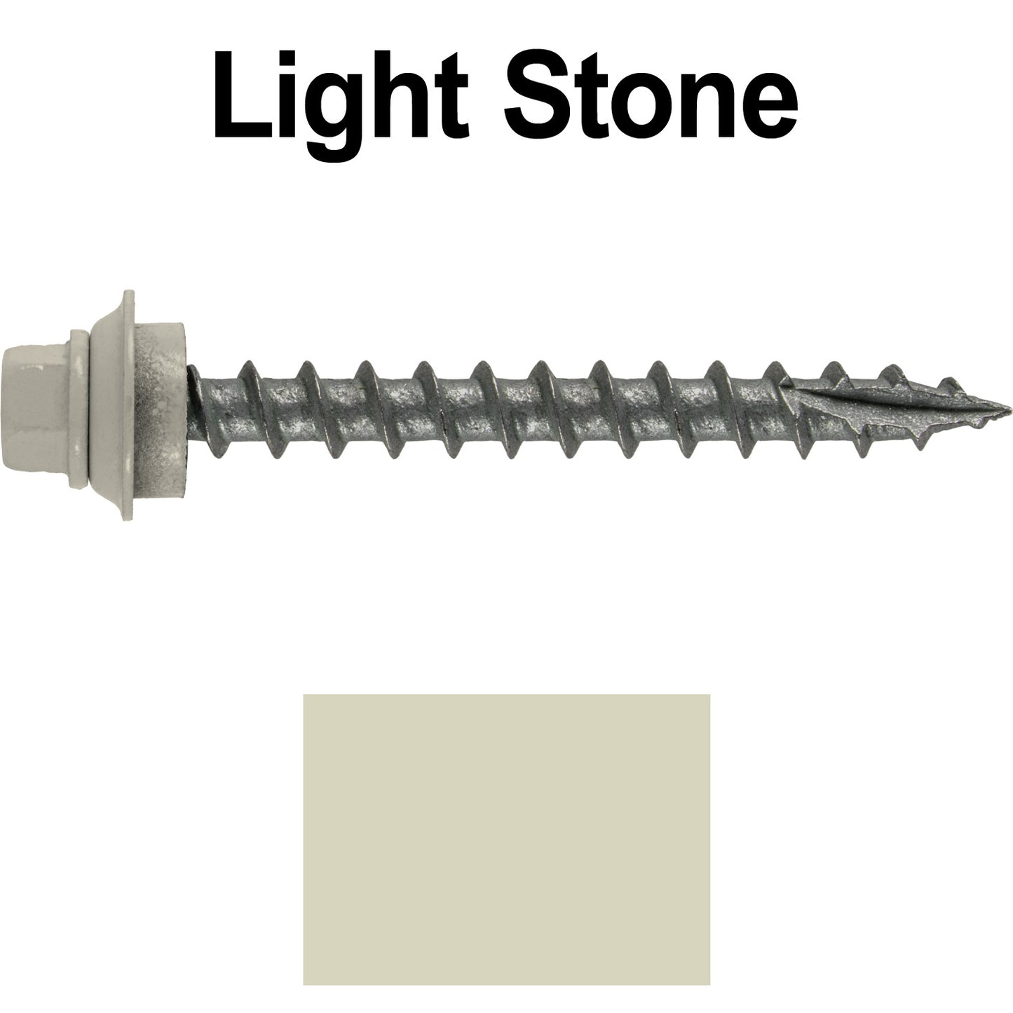 12 X 2" Metal Roofing Screws For OSB and Plywood - Galvanized Metal to Wood Type 17 Tip - 1/4" Hex Head - Assembled EPDM Washer