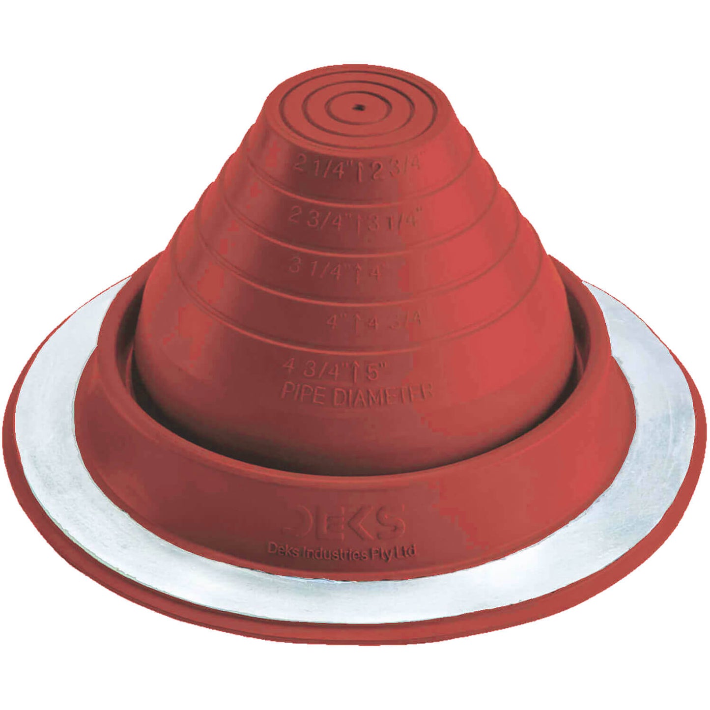 Dektite Round EPDM Pipe Flashings in Multiple Colors and Three Different Sizes. Continuous Service Temperature Ranges of -58F to 239F (EPDM)