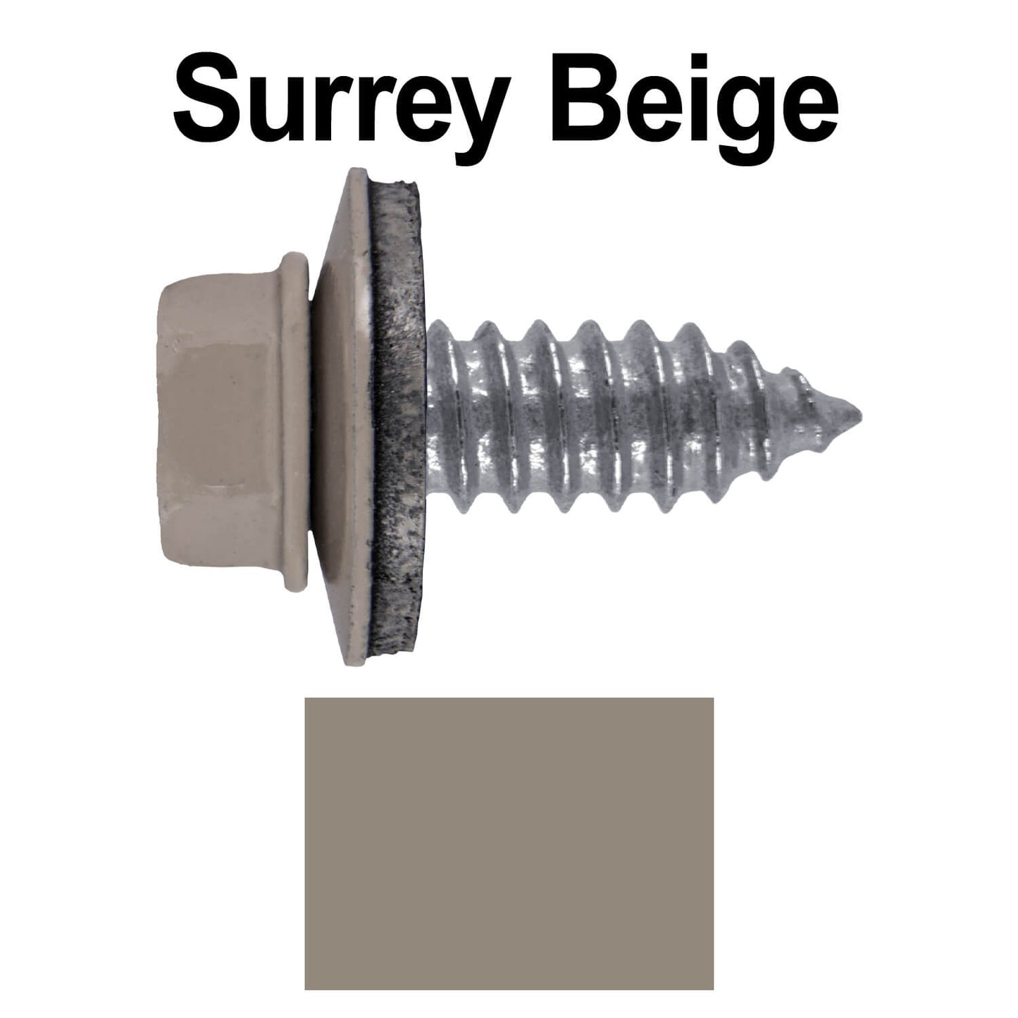 17 x 3/4" Metal Roofing Screws - Metal Panel to Metal Purlins and Recovery Screws - Hex Washer Head - EPDM washer.