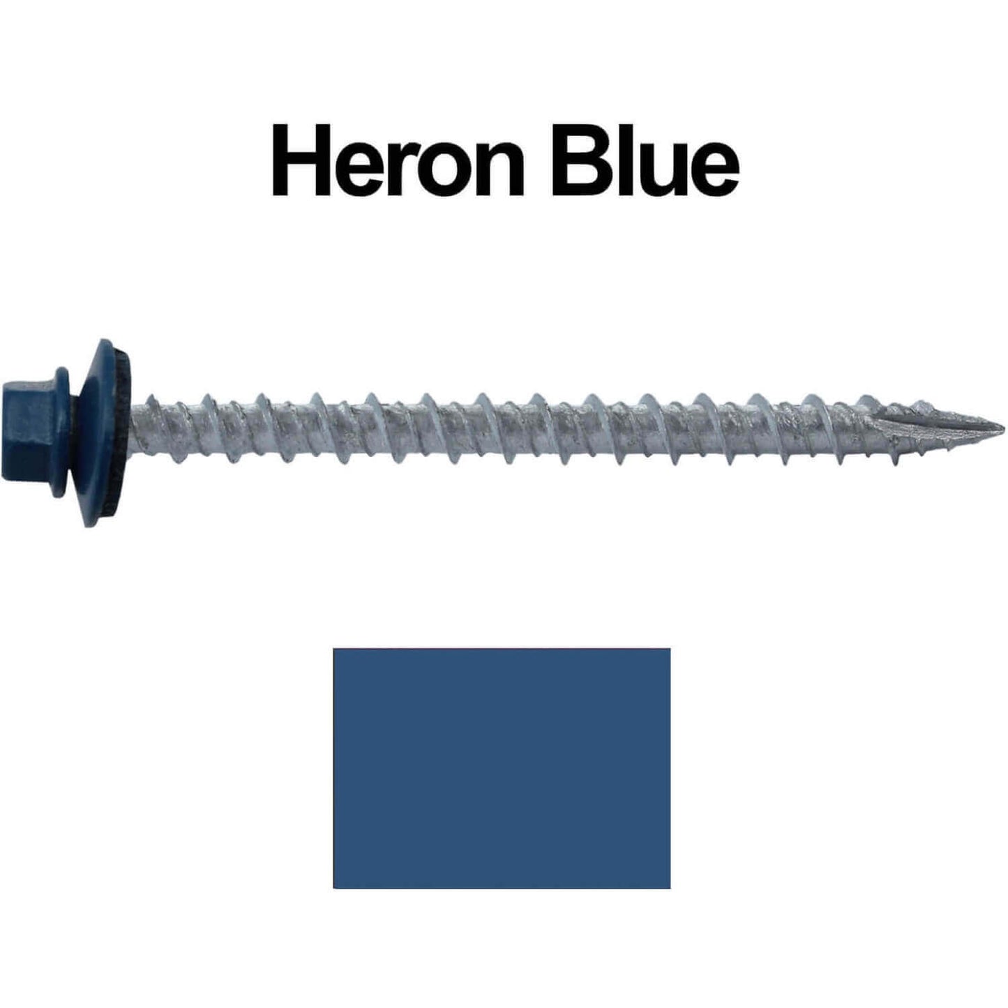 #10 x 2-1/2" Metal ROOFING SCREWS - Hex Washer Head - Self starting/self tapping - EPDM washer. Colored head.
