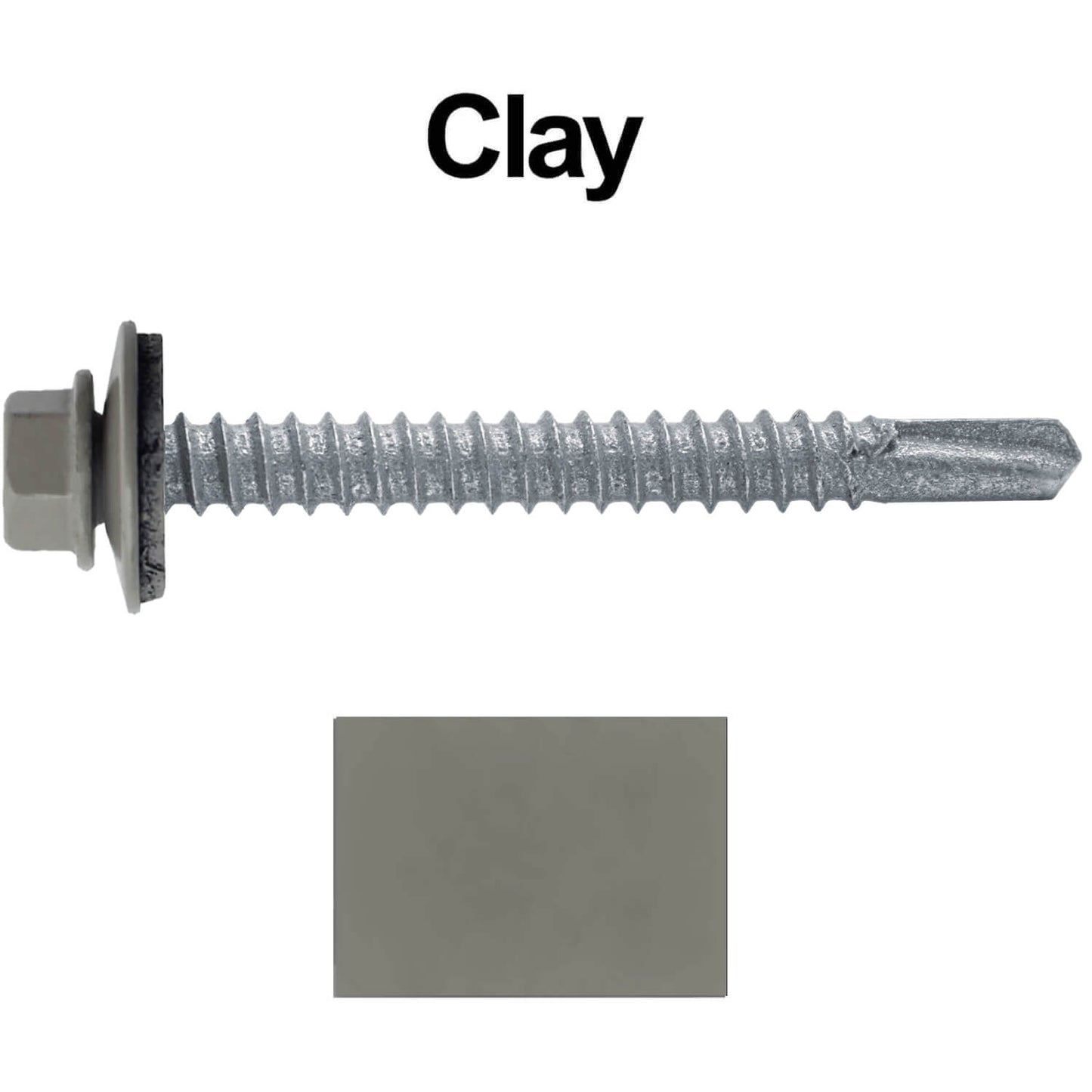 #12 x 2" Metal to Metal Type #3 Metal Roofing Screws - Hex Head Drill Point - 9/16" EPDM Washer.