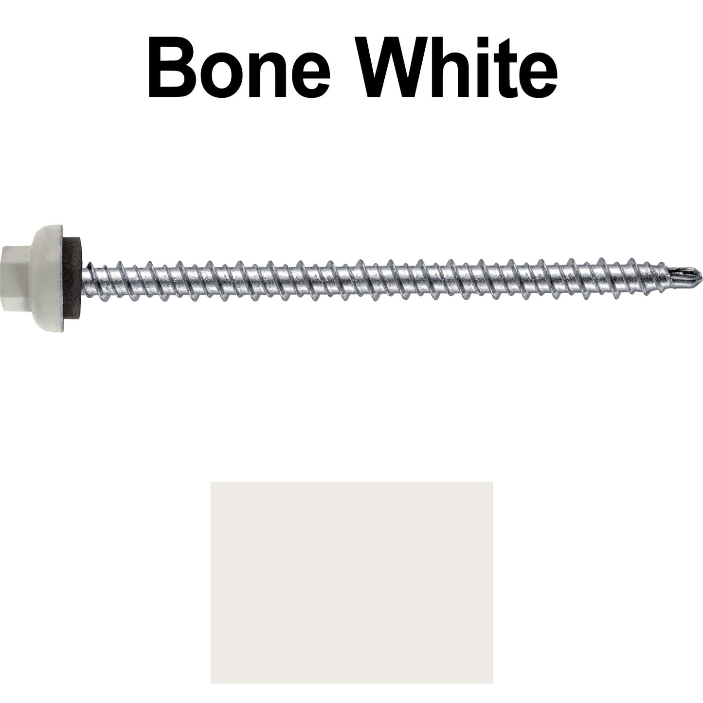 10 X 3" Zinc Aluminum Cap MINI-DRILLER Roofing Screws HI-LO THREAD Zinc Plated Carbon Steel Shank - EPDM Washer - Colored head