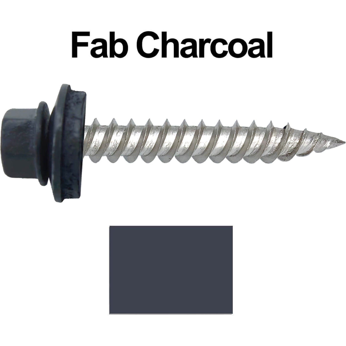 12 x 1-1/2" Stainless Steel Metal Roofing Screw - Hex Washer Head - Self starting/self tapping - EPDM washer. Colored head.