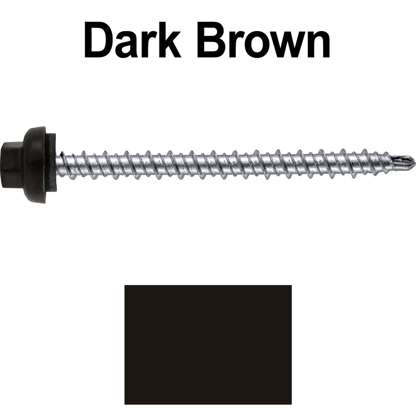 10 X 2-1/2" Zinc Aluminum Cap MINI-DRILLER Roofing Screws HI-LO THREAD Zinc Plated Carbon Steel Shank - EPDM Washer - Colored head