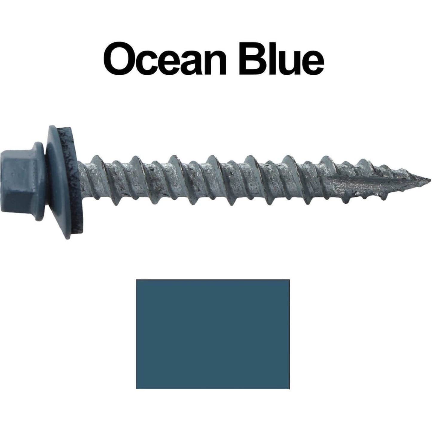 #10 x 1-1/2" Metal ROOFING SCREWS - Hex Washer Head - Self starting/self tapping - EPDM washer. Colored head.
