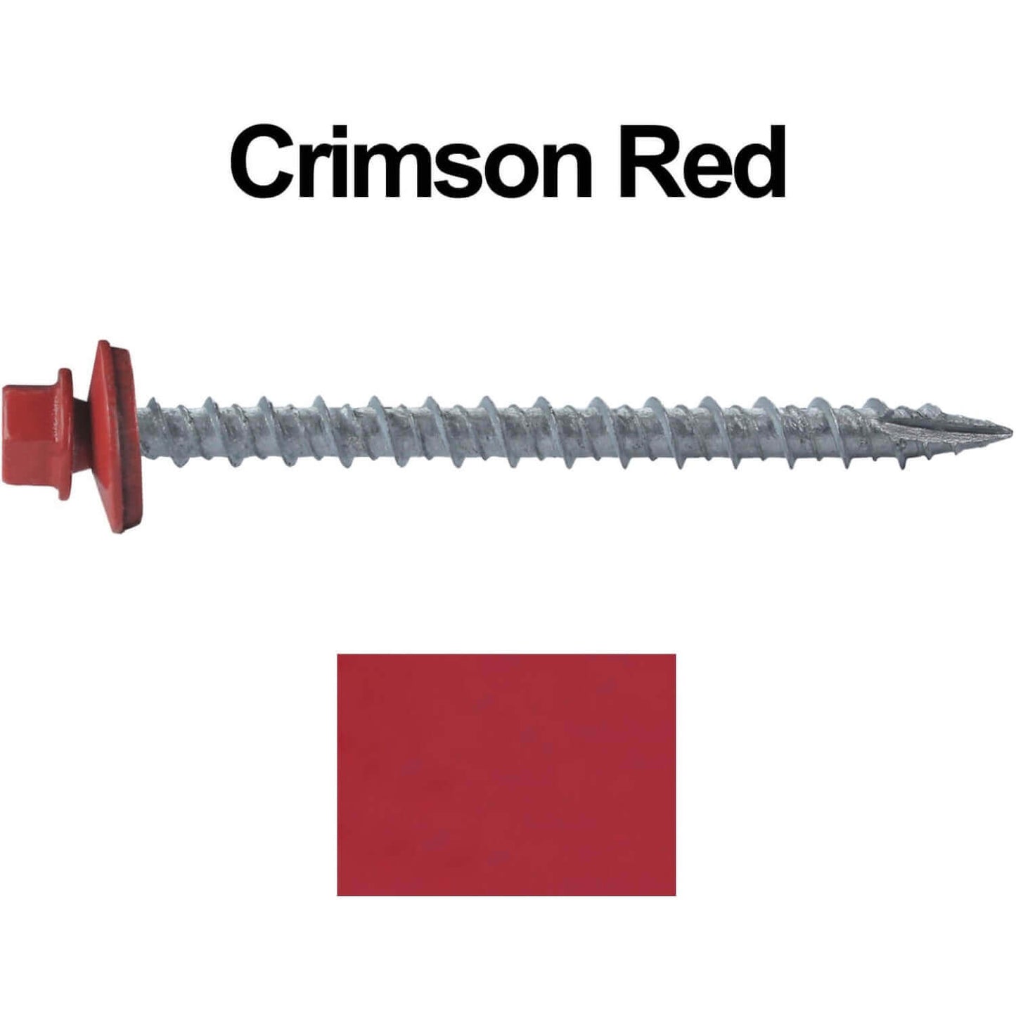 #10 x 2-1/2" Metal ROOFING SCREWS - Hex Washer Head - Self starting/self tapping - EPDM washer. Colored head.