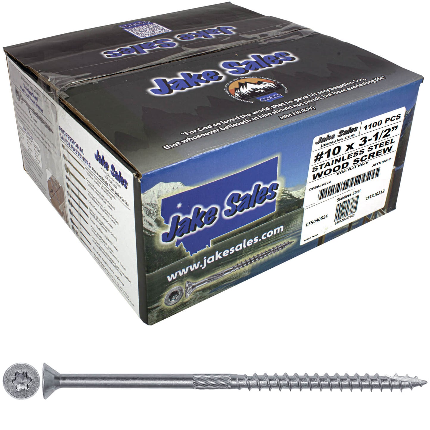 #10 Silver Star Stainless Steel Wood Screw Torx/Star Drive Head - 300 Series Stainless Steel Torx/Star Drive Wood Screws