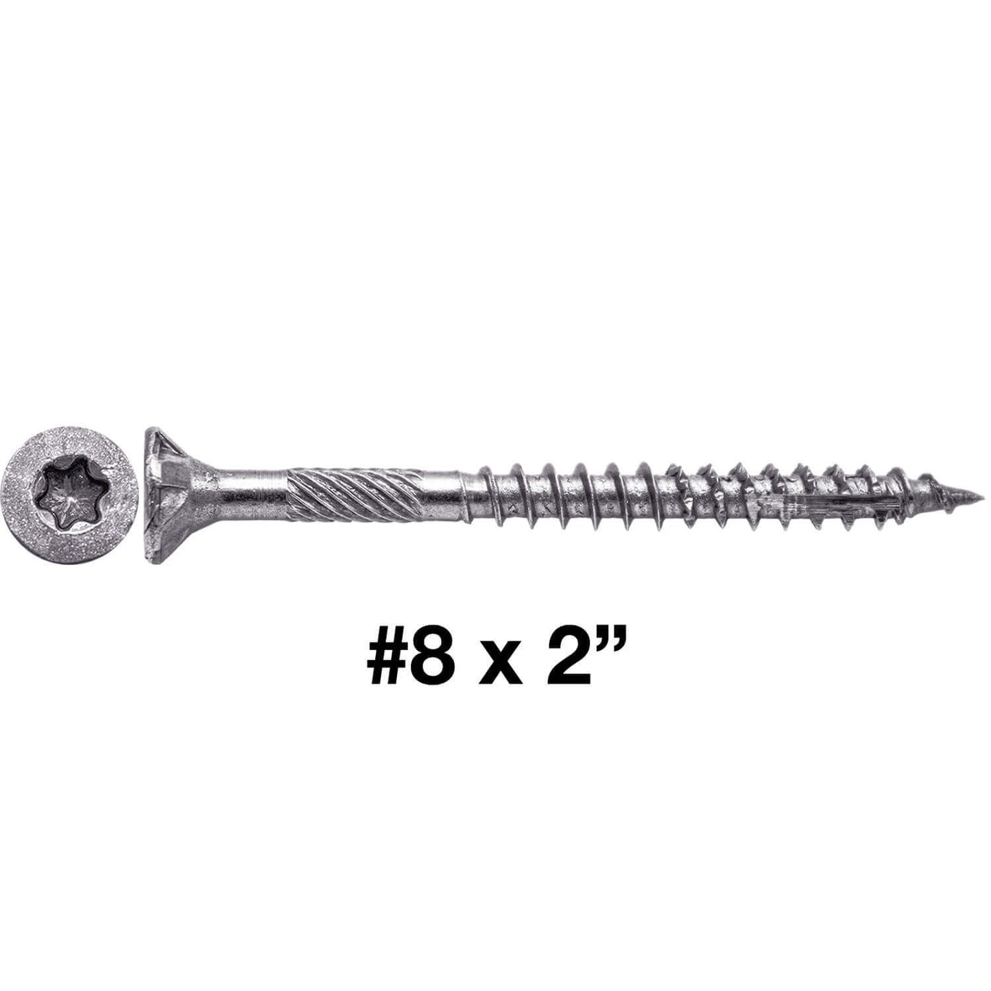 #8 Torx/Star Drive Head - 300 Grade Stainless Steel Torx/Star Drive Wood Screws - Silver Star Stainless Steel Wood Screw