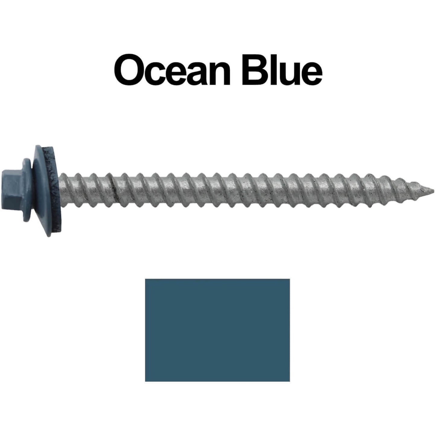 12 x 2-1/2" Metal ROOFING SCREWS - Hex Washer Head - Self starting/self tapping - EPDM washer. Colored head.