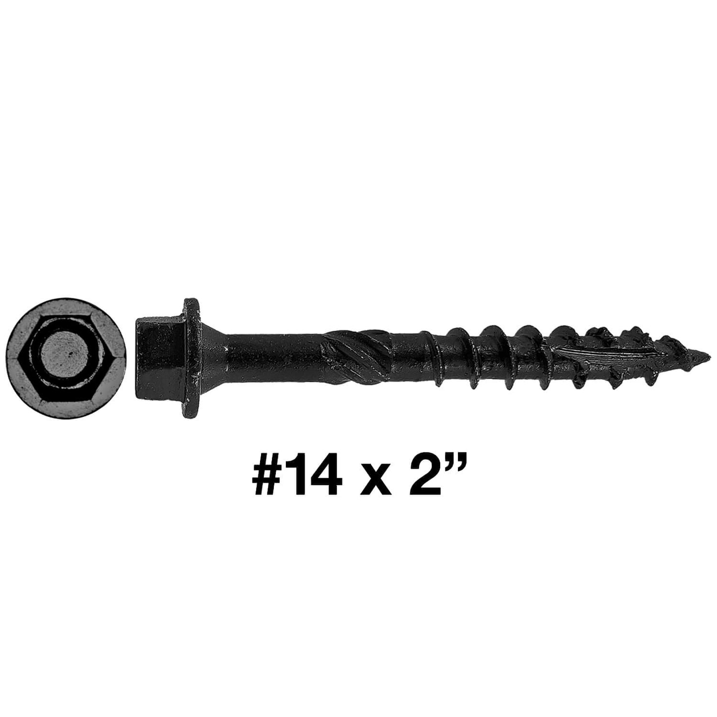 #14 Heavy Duty Black Timber/Log/Landscaping Wood Screws - Exterior Coated Heavy Duty Screws - Some Sizes Not Available in Case and Pallet Quantities