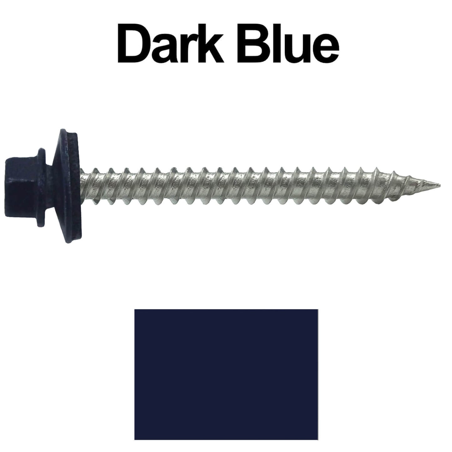 #9 x 2" Stainless Steel Metal Roofing Screws - Hex Washer Head - Self-Piercing (SP) tip metal to wood. EPDM washer. Colored head.