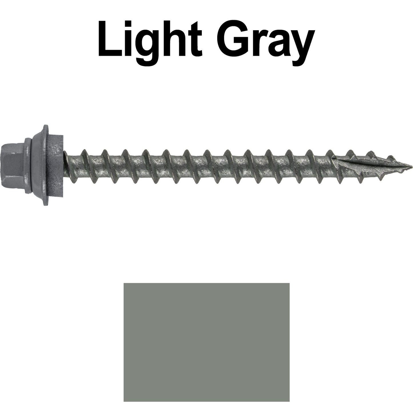 12 X 2-1/2" Metal Roofing Screws For OSB and Plywood - Galvanized Metal to Wood Type 17 Tip - 1/4" Hex Head - Assembled EPDM Washer