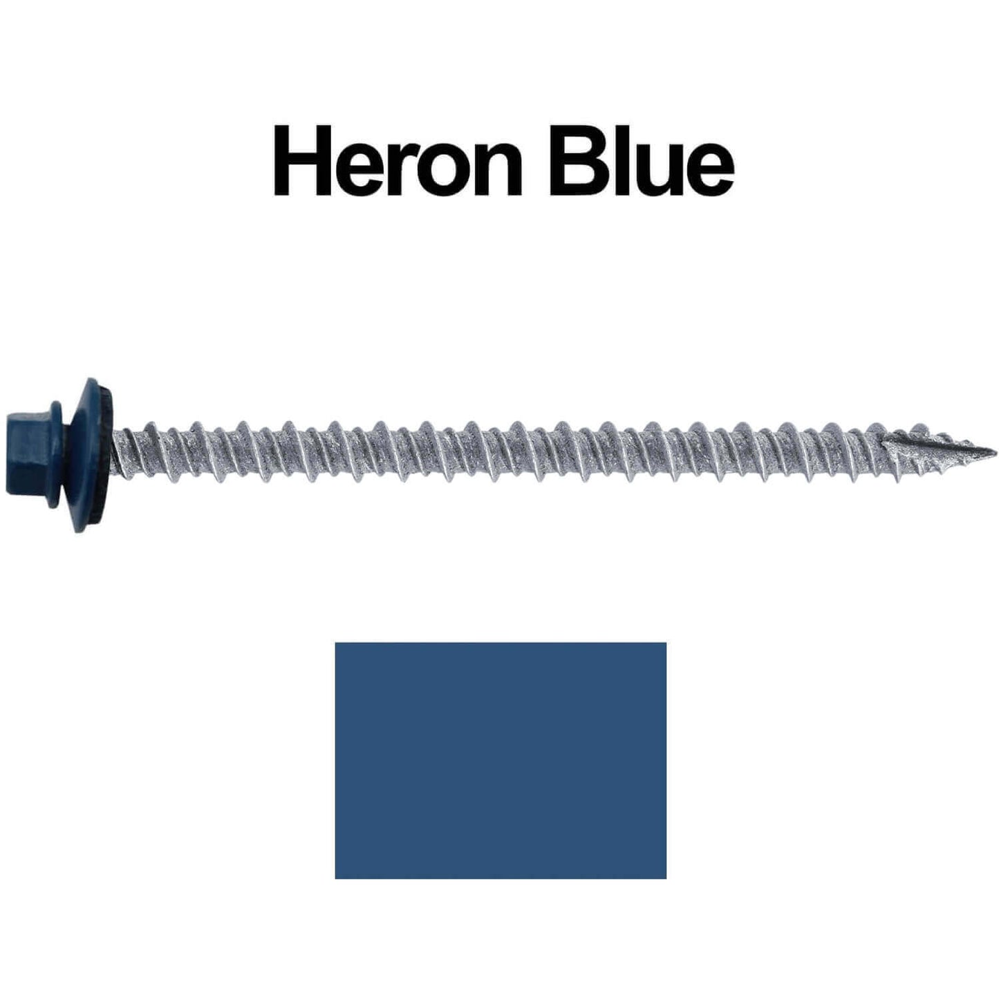#10 x 3" Metal ROOFING SCREWS - Hex Washer Head - Self starting/self tapping - EPDM washer. Colored head.