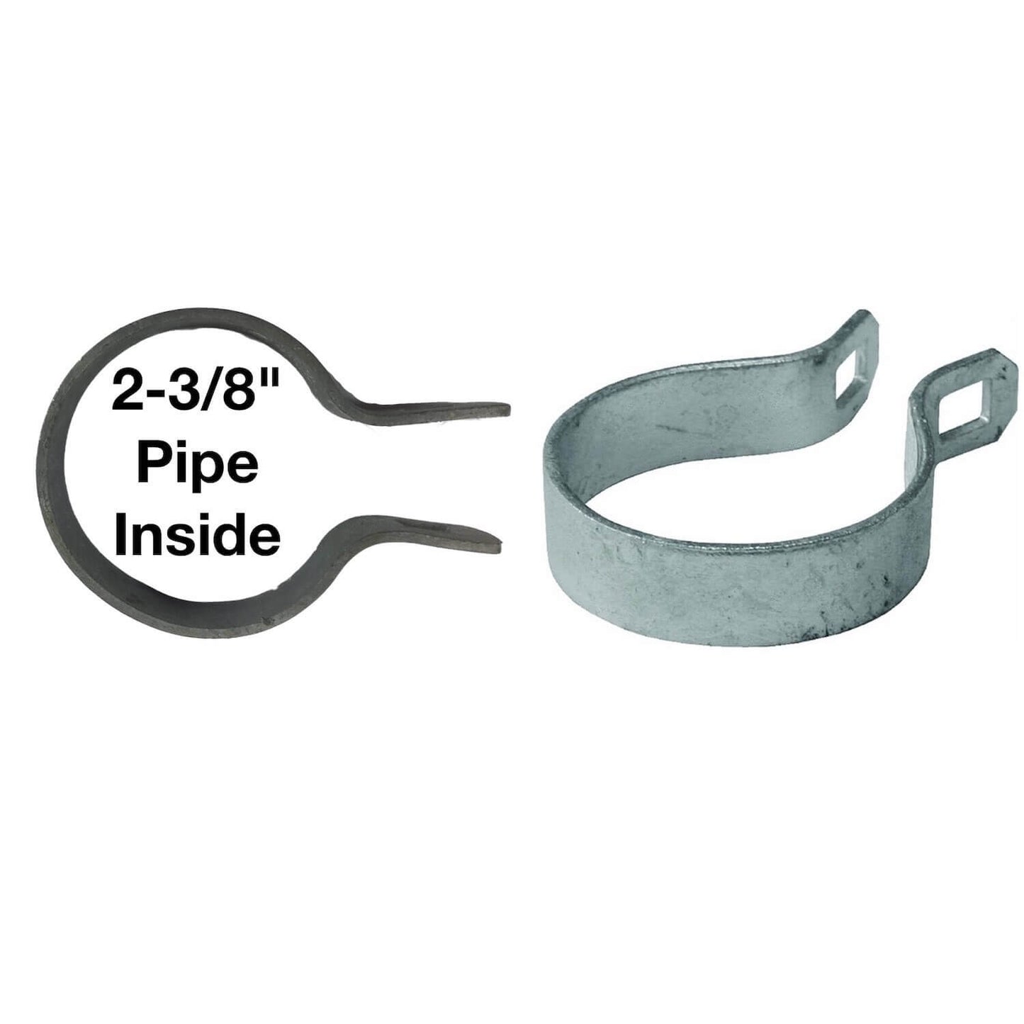 Brace Band for Chain Link Fence - Galvanized Chain Link Brace Band. Attach Rail Ends to terminal post, corner fence post, end fence post, gate fence post or gate frame
