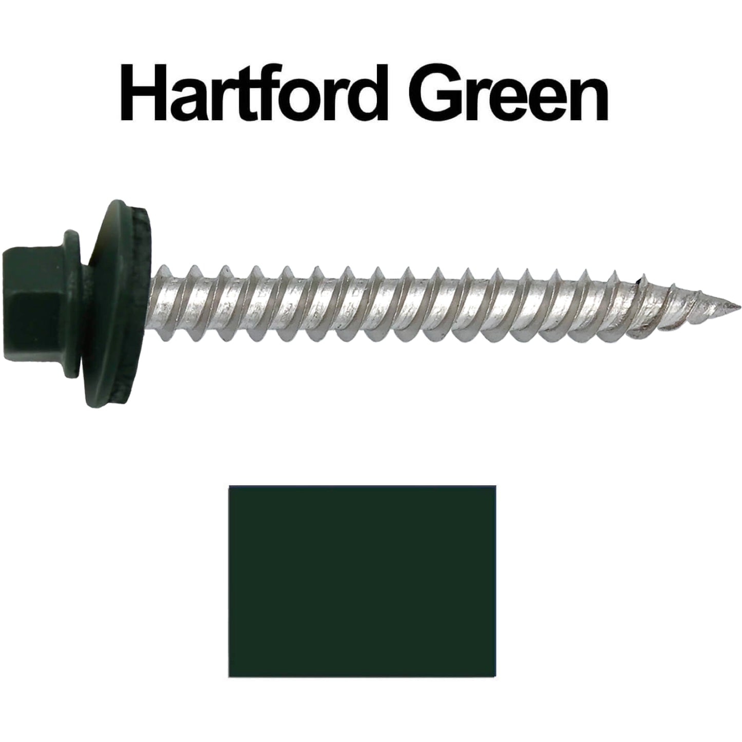 12 x 2" Stainless Steel Metal Roofing Screw - Hex ReGrip Washer Head - Self starting/self tapping - EPDM washer. Colored head.