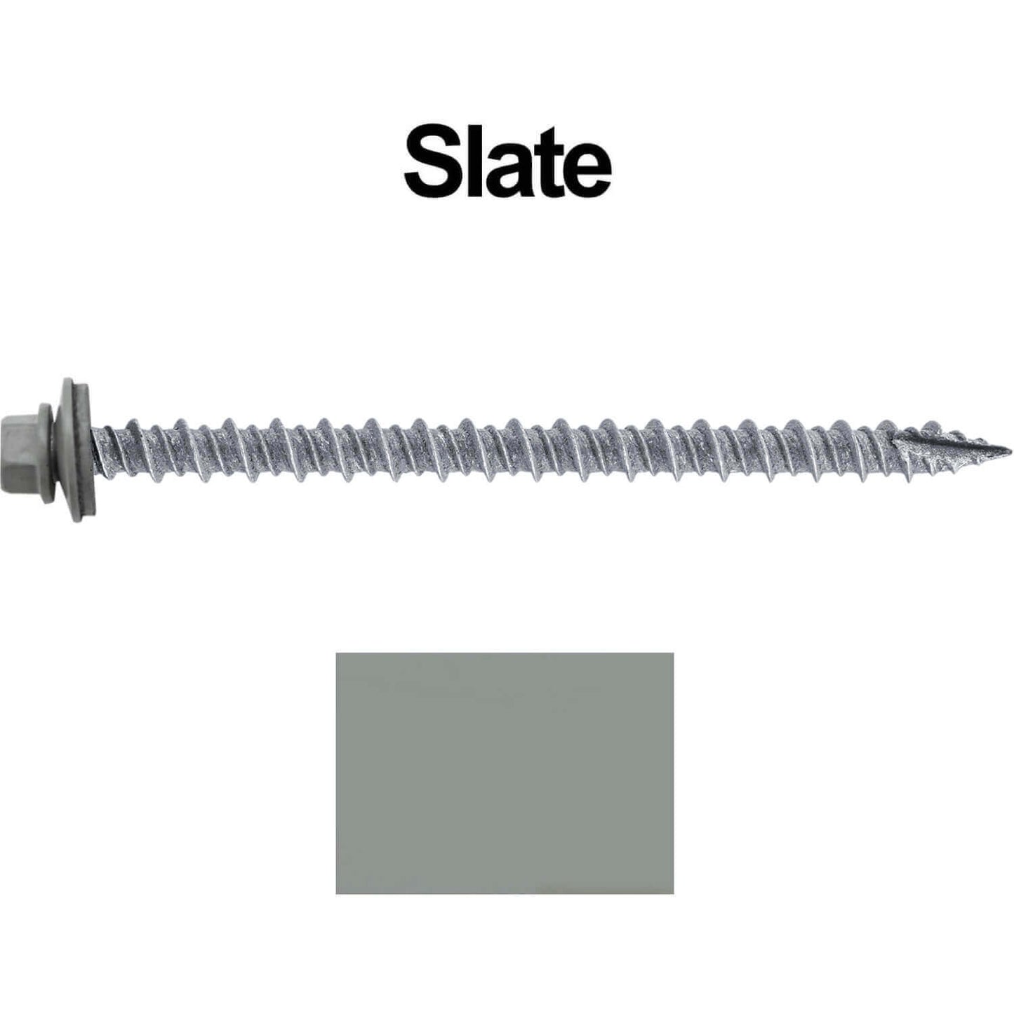 #10 x 3" Metal ROOFING SCREWS - Hex Washer Head - Self starting/self tapping - EPDM washer. Colored head.