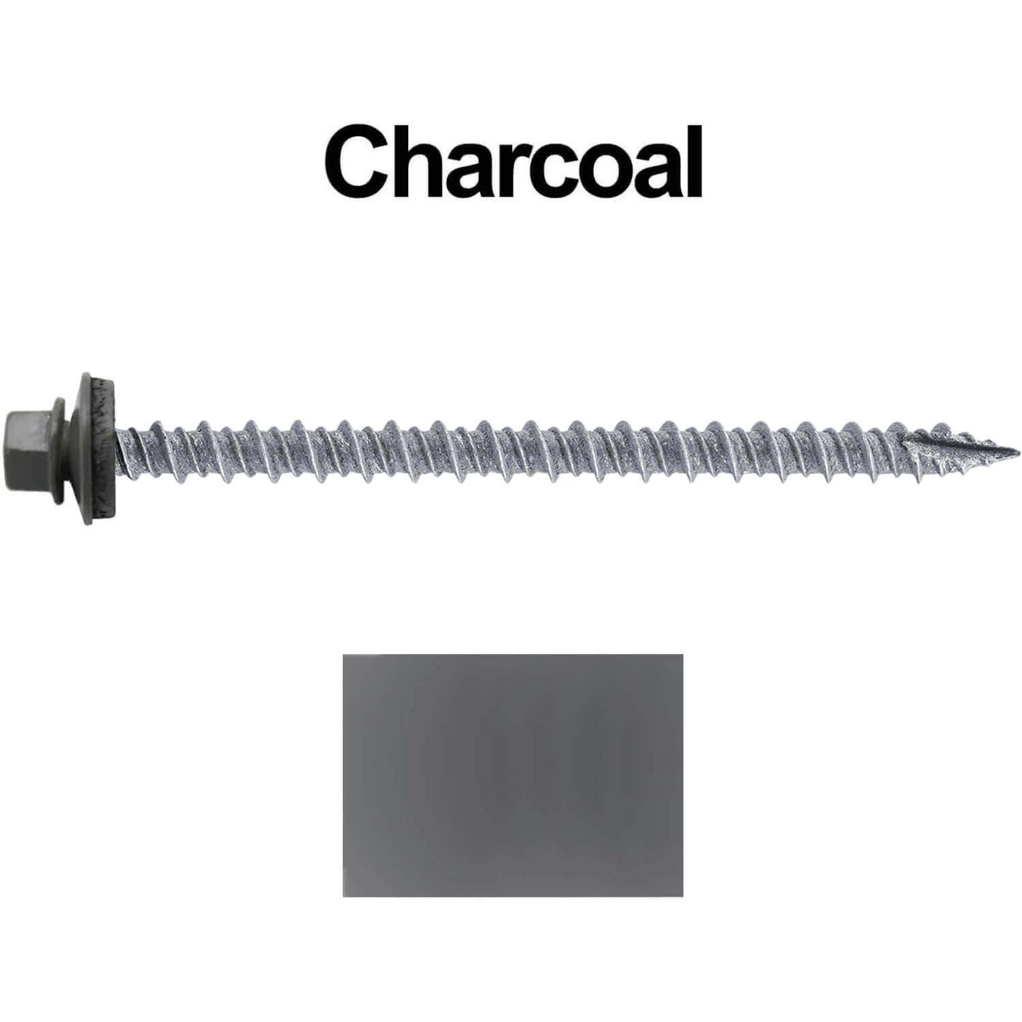 #10 x 3" Metal ROOFING SCREWS - Hex Washer Head - Self starting/self tapping - EPDM washer. Colored head.