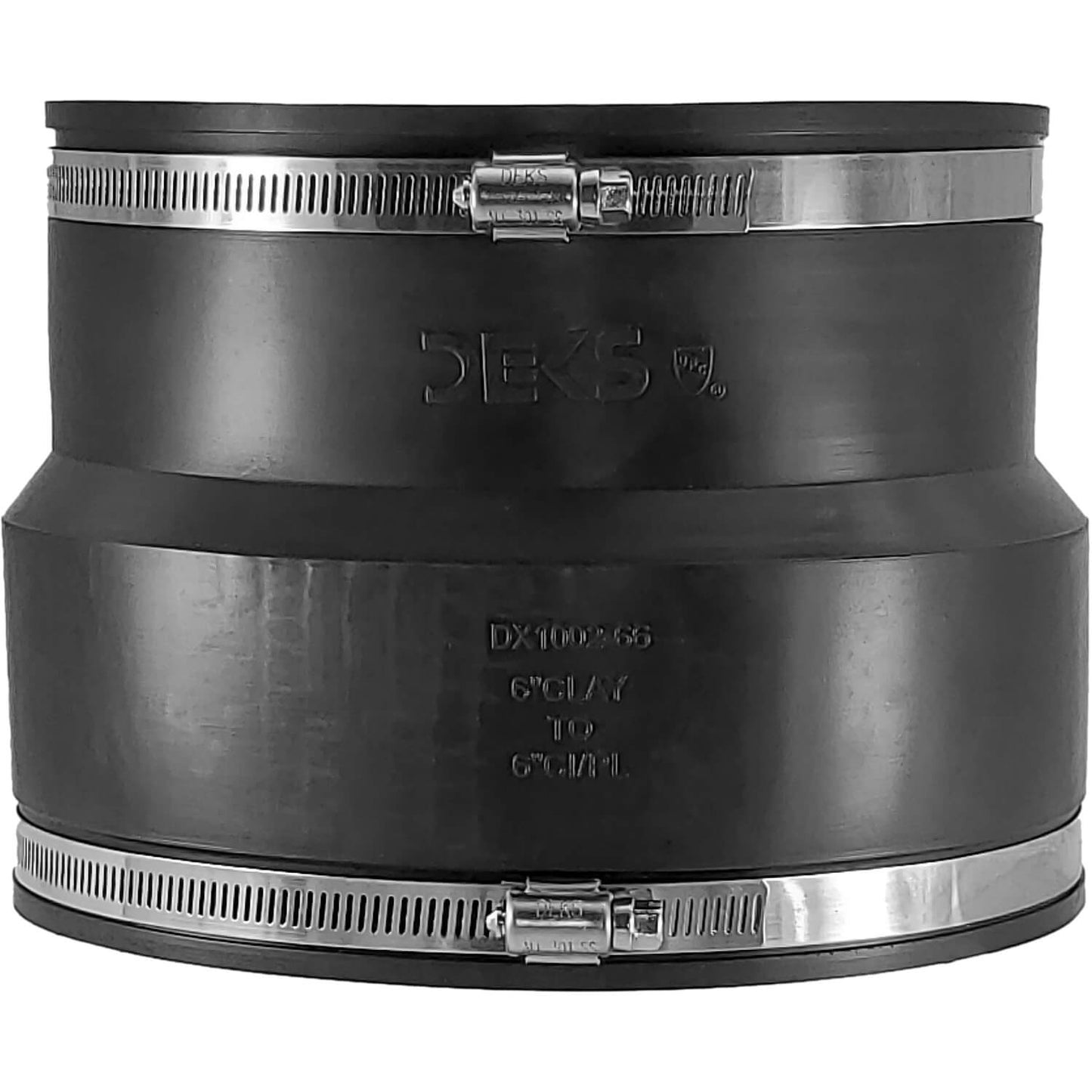 For Clay Pipe to Clay Pipe or Plastic (PVC). For Non-Pressure Drain, Waste and Vent Pipe Only. Works With Clay to Plastic (PVC) Copper and Steel Pipes