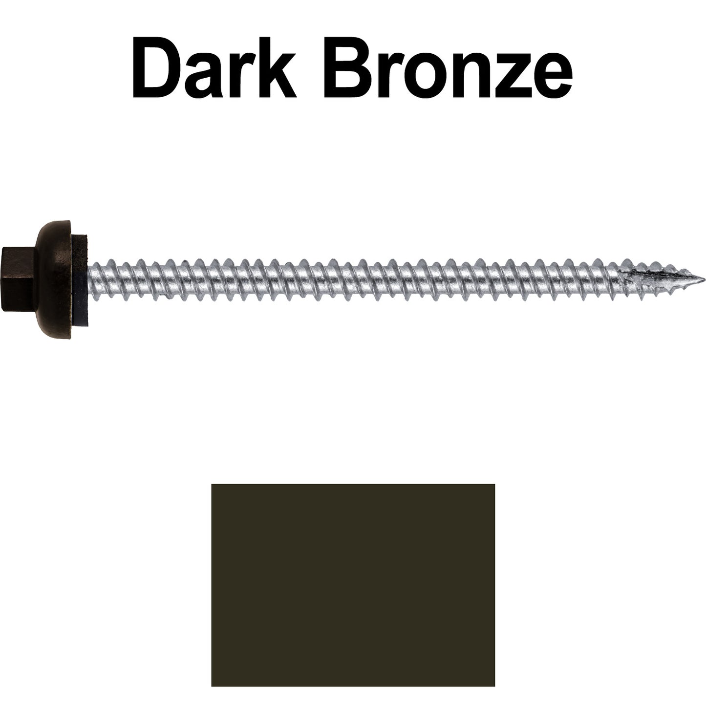 10 X 3“ HI-LO Zinc Aluminum Cap Metal Roofing Screws - Hex Washer Head - Self starting/self tapping - EPDM washer. Colored head.