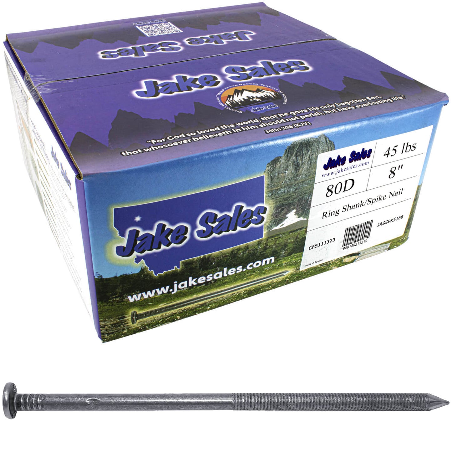 Ring Shank Common Bright and Spike Nails - Used for landscaping timbers, railroad ties, pole barns and load bearing structures