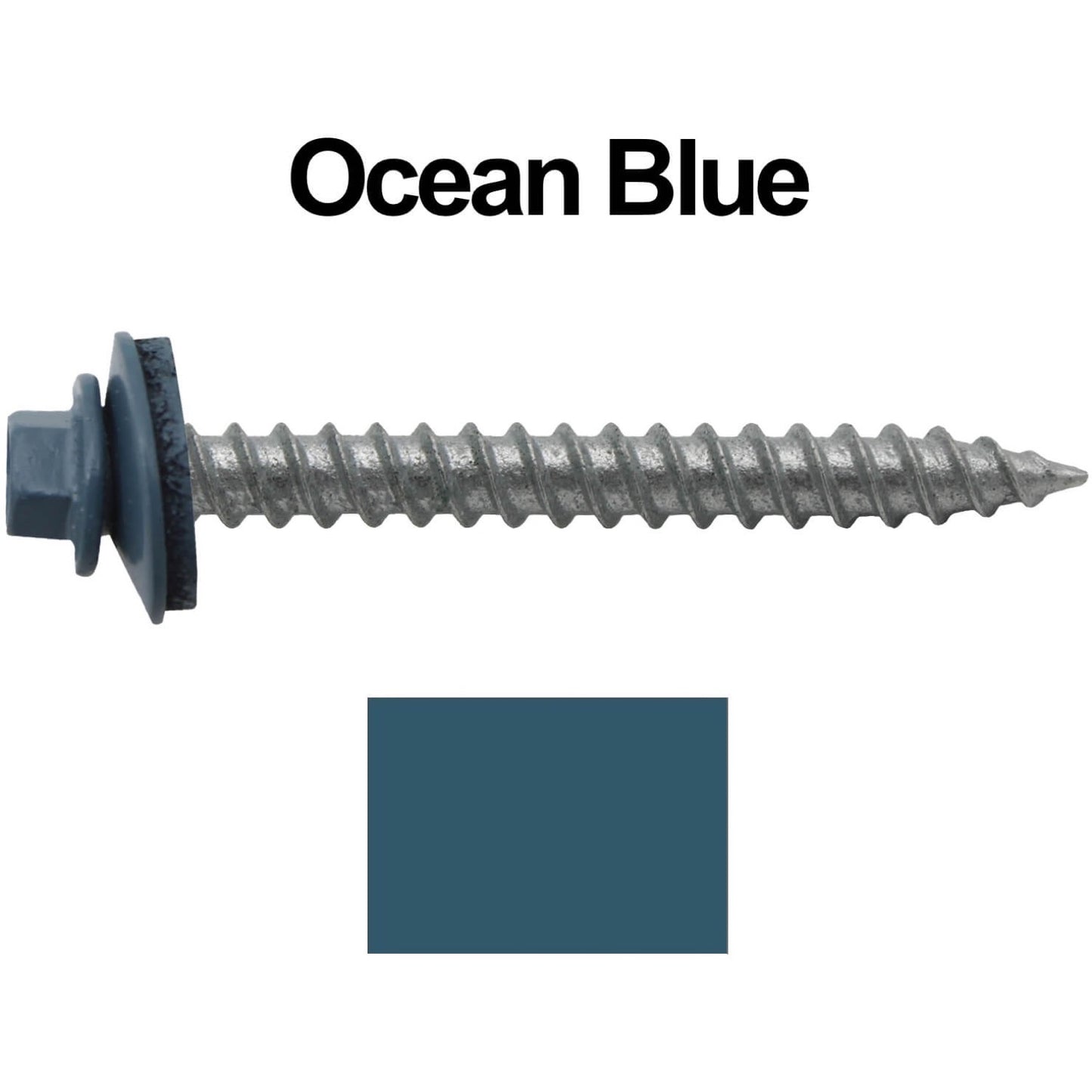 #12 x 2" RE-GRIP METAL ROOFING SCREWS - Hex Washer Head - Self starting/self tapping - EPDM washer. Colored head.