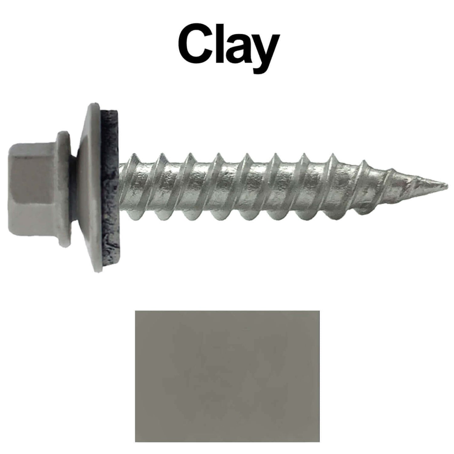 #9 x 1" Stainless Steel Metal Roofing Screws - Hex Washer Head - Self-Piercing (SP) tip metal to wood siding screws. EPDM washer. Colored head.