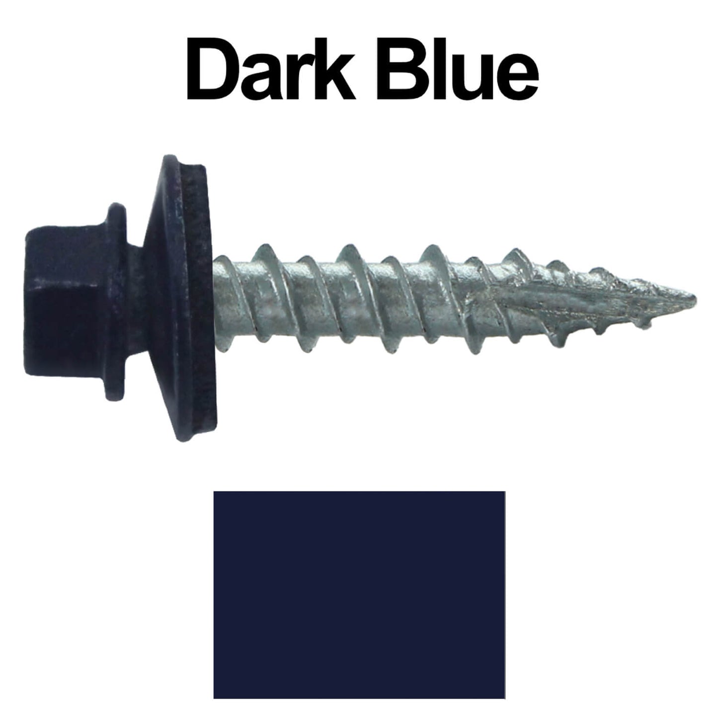 #10 x 1" Metal ROOFING SCREWS - Hex Washer Head - Self starting/self tapping - EPDM washer. Colored head.