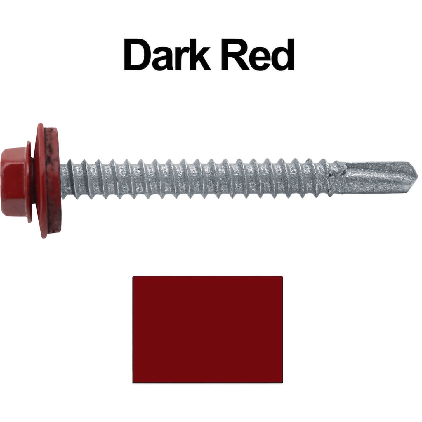 #12 x 2" Metal to Metal Type #3 Metal Roofing Screws - Hex Head Drill Point - 9/16" EPDM Washer.