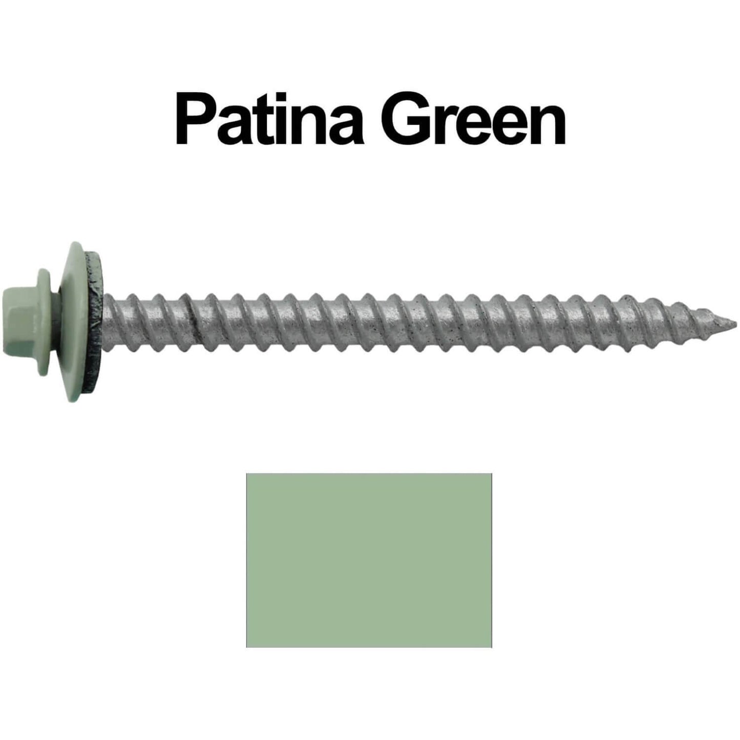 12 x 2-1/2" Metal ROOFING SCREWS - Hex Washer Head - Self starting/self tapping - EPDM washer. Colored head.