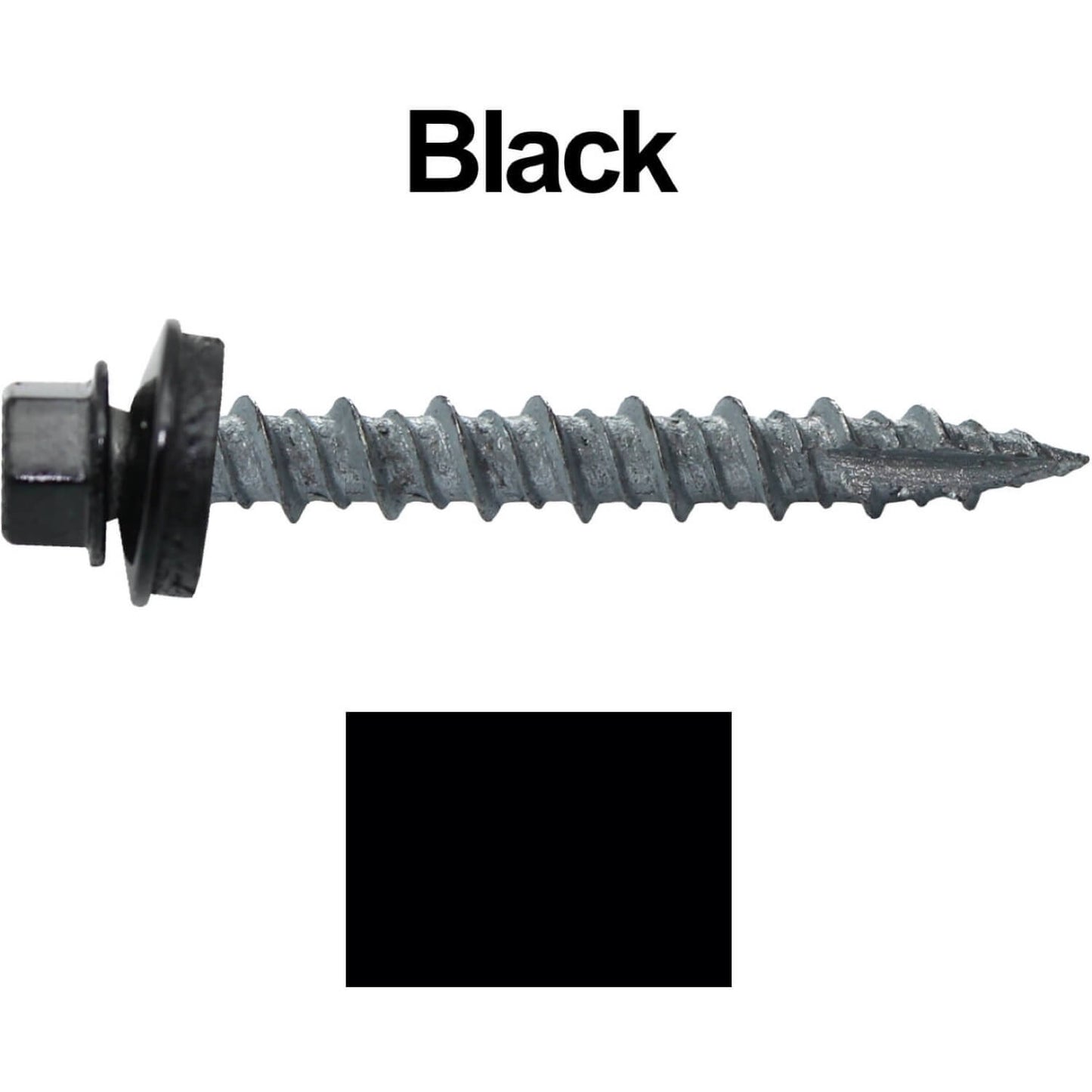 #10 x 1-1/2" Metal ROOFING SCREWS - Hex Washer Head - Self starting/self tapping - EPDM washer. Colored head.