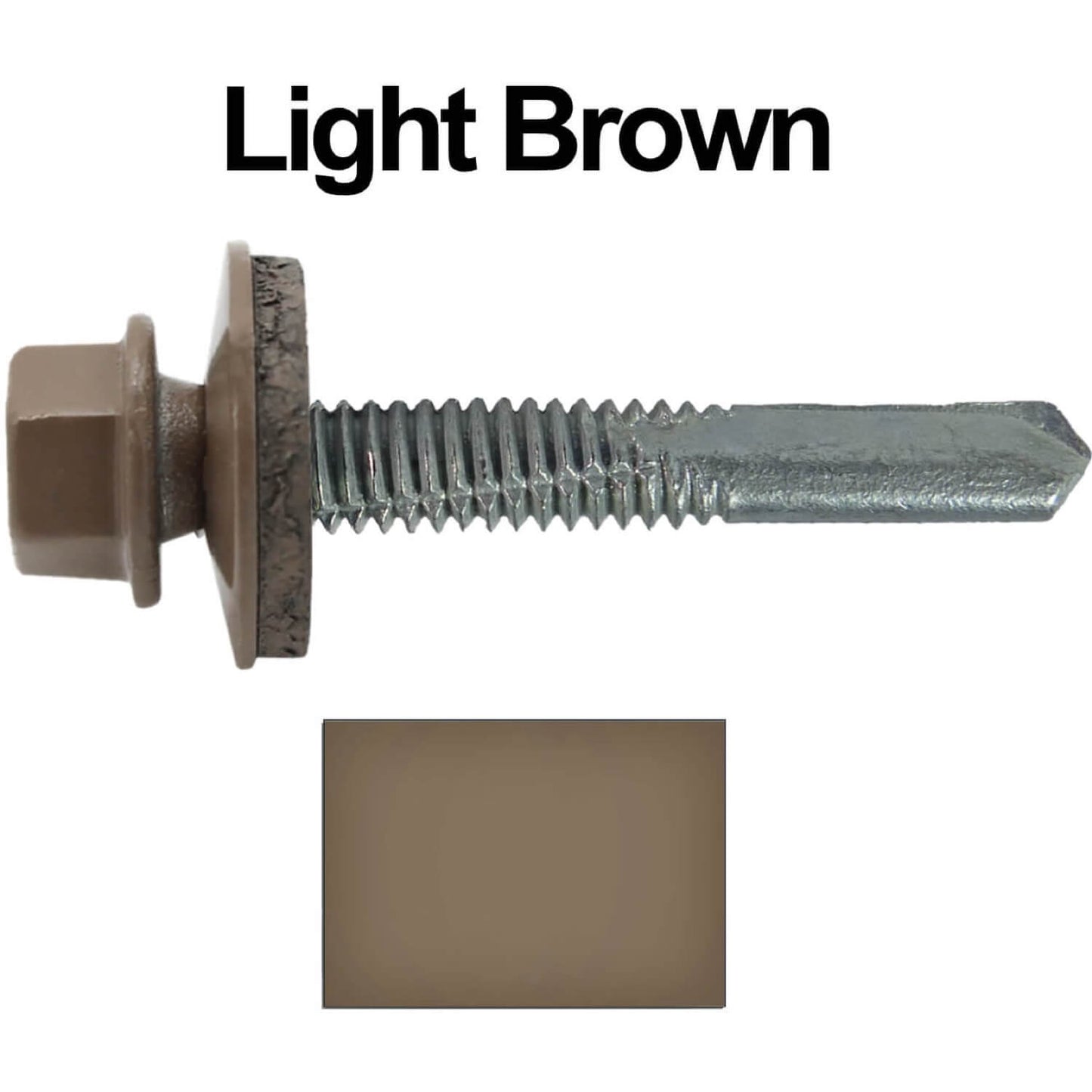 #12 x 1-1/2" Metal to Metal Type #5 Roofing Screws - Hex Head Drill Point. 9/16" EPDM Washer. Colored Head.