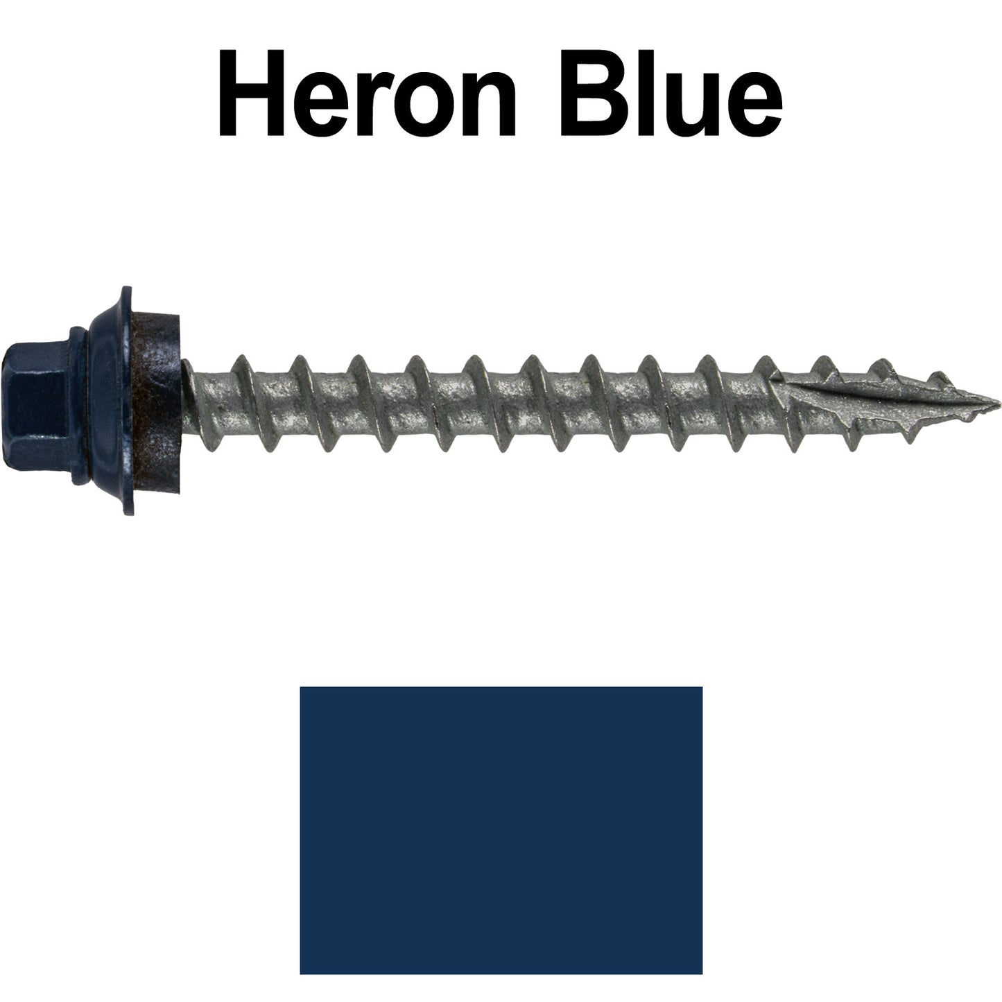 12 X 2" Metal Roofing Screws For OSB and Plywood - Galvanized Metal to Wood Type 17 Tip - 1/4" Hex Head - Assembled EPDM Washer