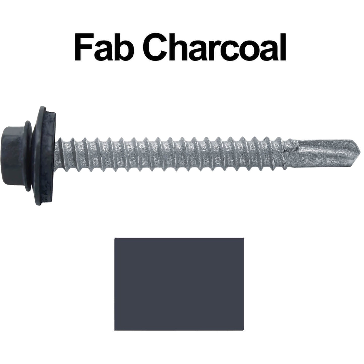 #12 x 2" Metal to Metal Type #3 Metal Roofing Screws - Hex Head Drill Point - 9/16" EPDM Washer.