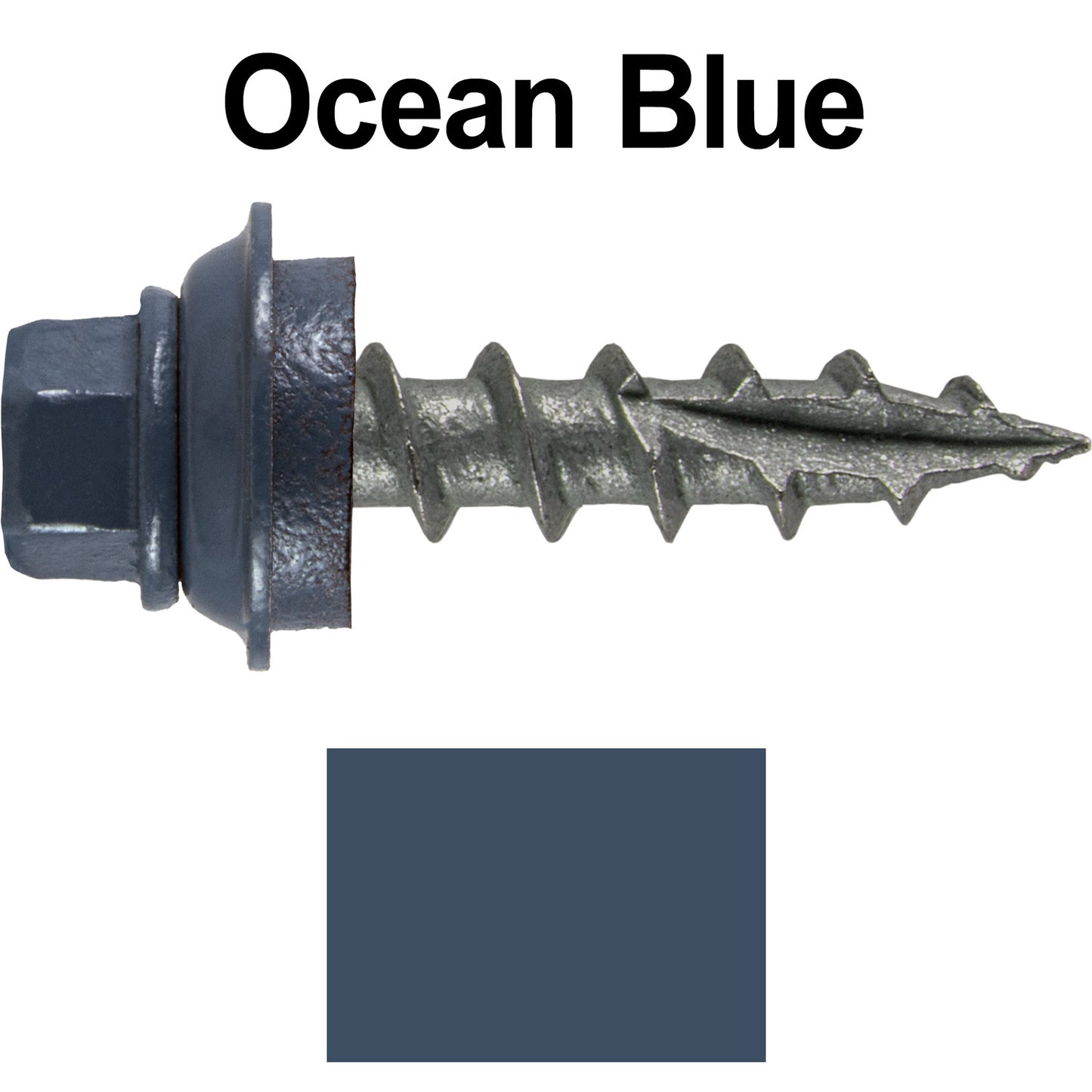 12 X 1" Metal Roofing Screws For OSB and Plywood - Galvanized Metal to Wood Type 17 Tip - 1/4" Hex Head - Assembled EPDM Washer